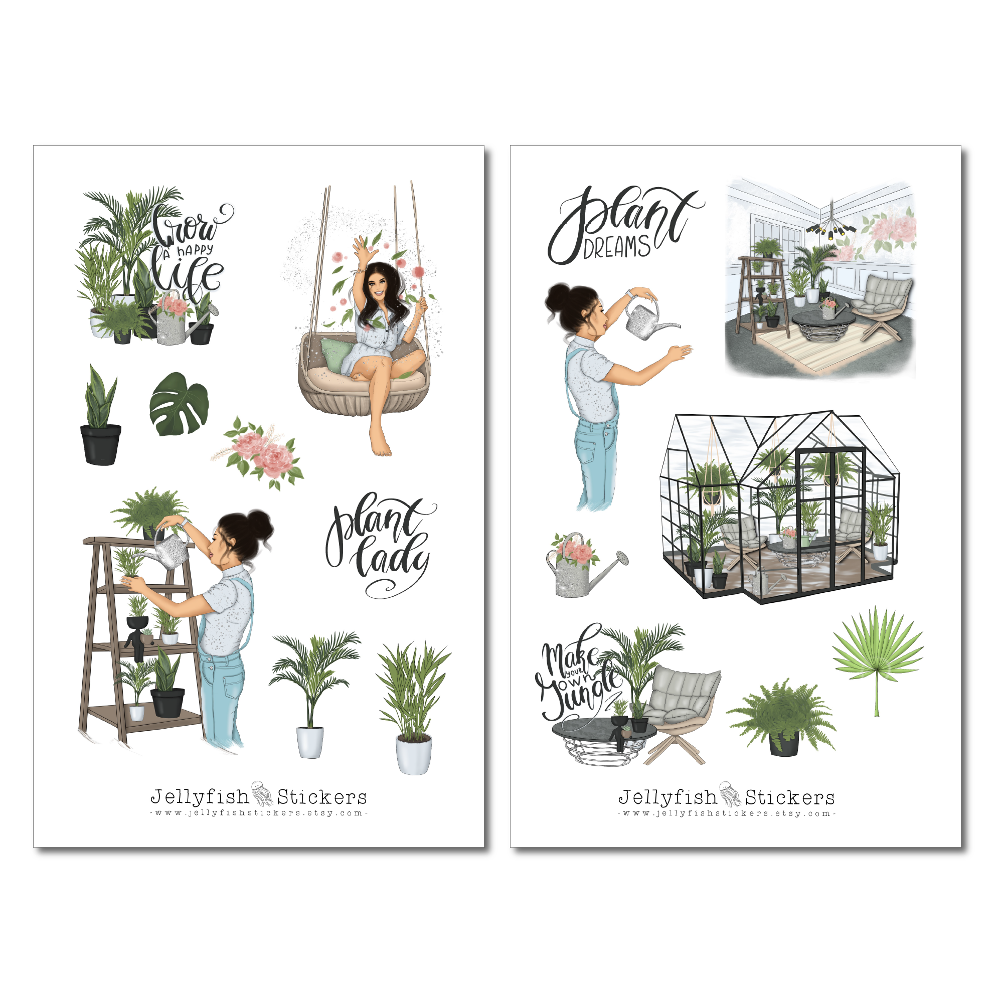 Plant Girl Sticker Set