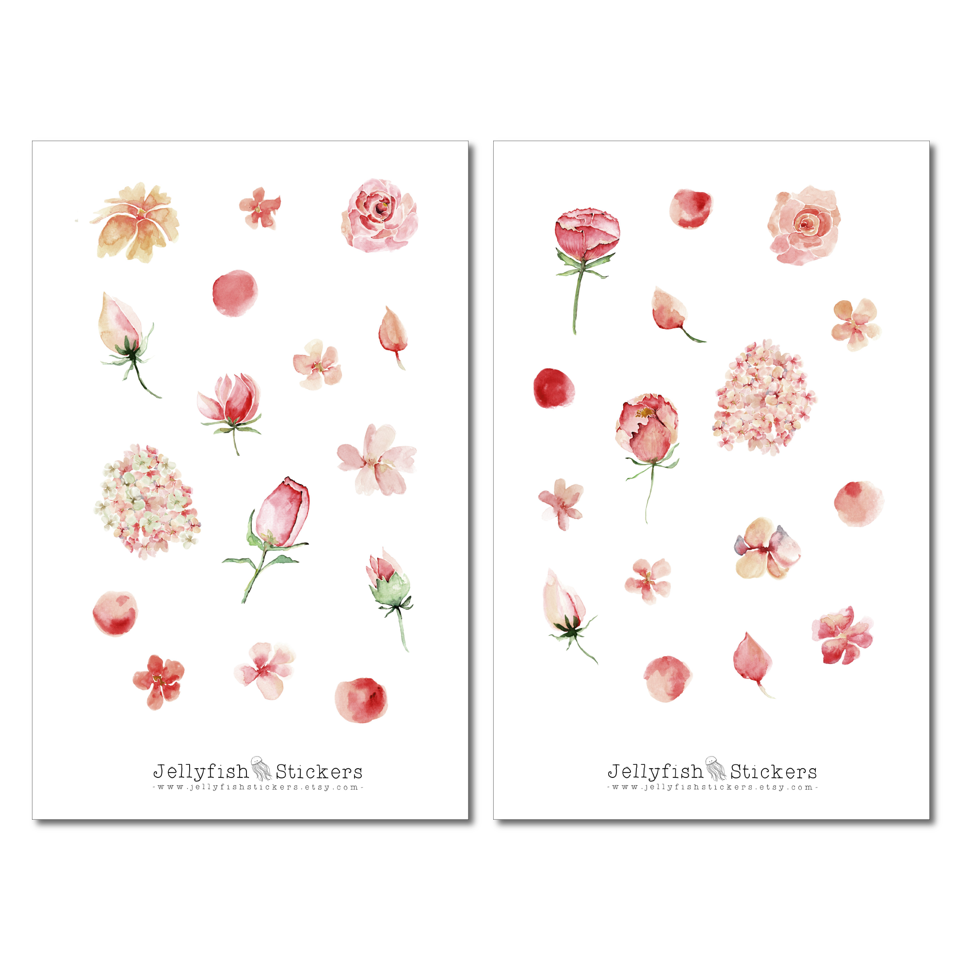 Blumen Rose und Creme Sticker Set