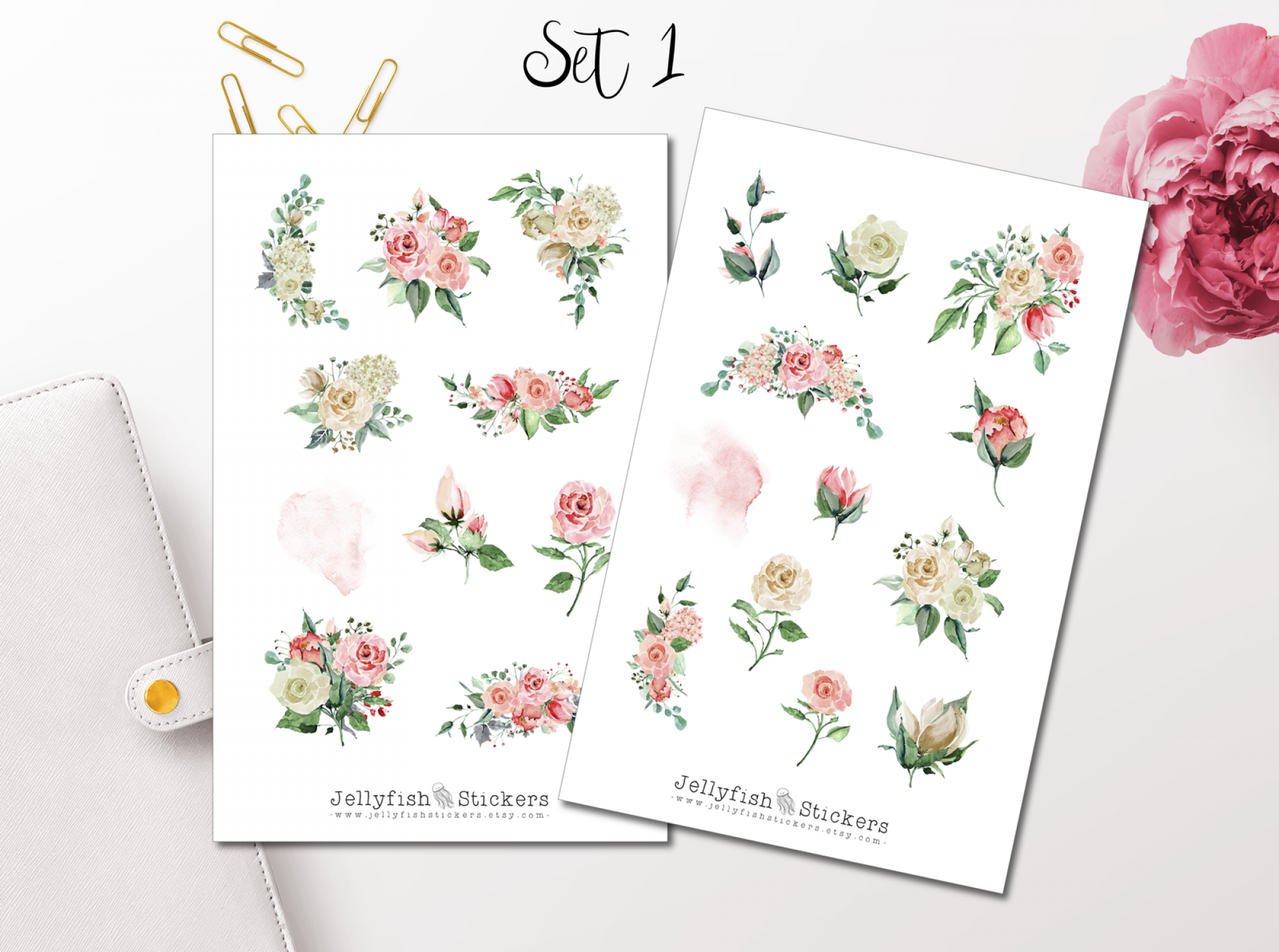 Blumenstrauß Rosen Sticker Set