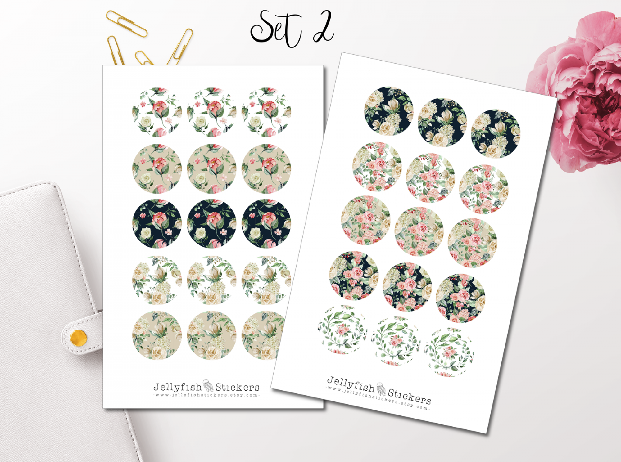 Blumenstrauß Rosen Sticker Set
