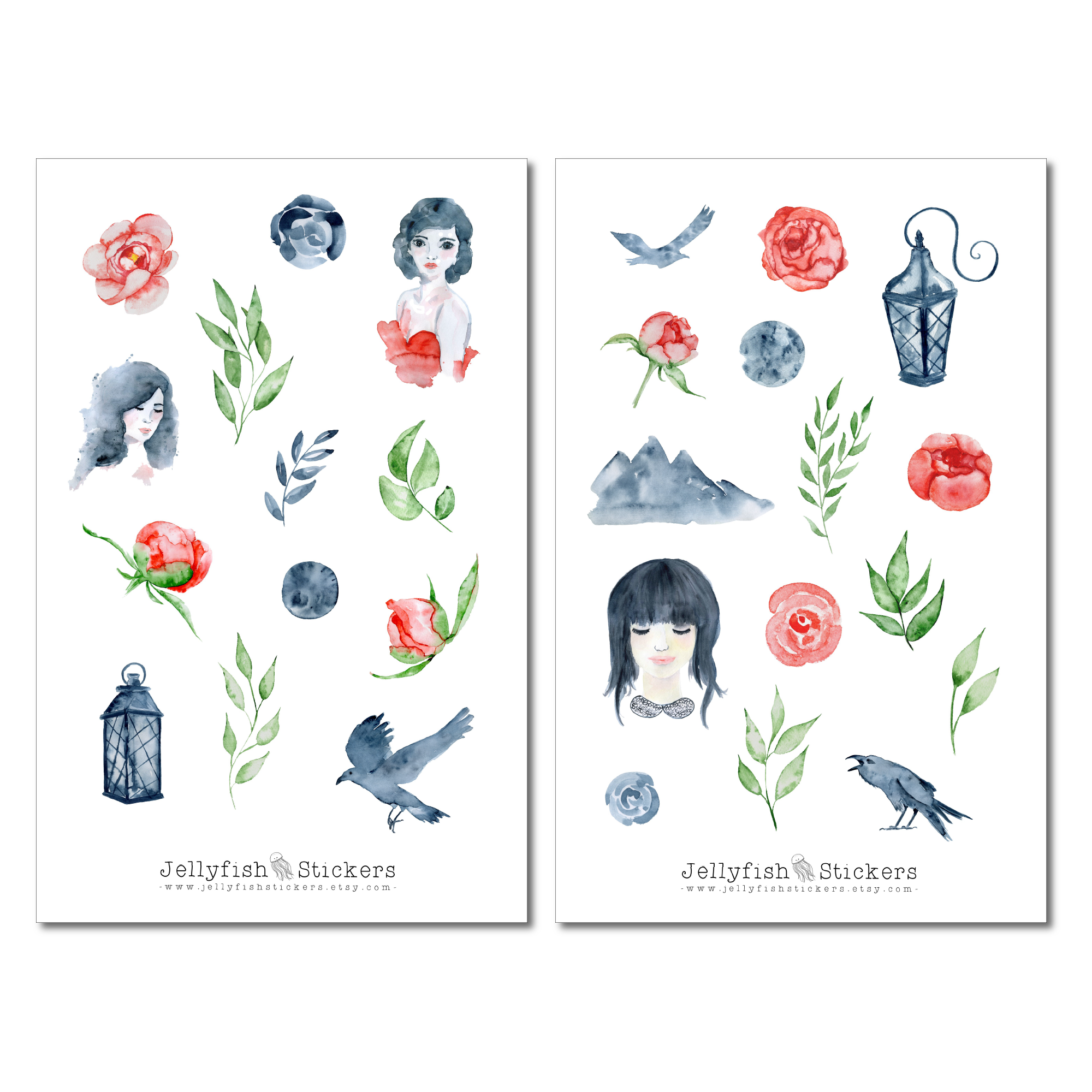 Girls and Crows Sticker Set