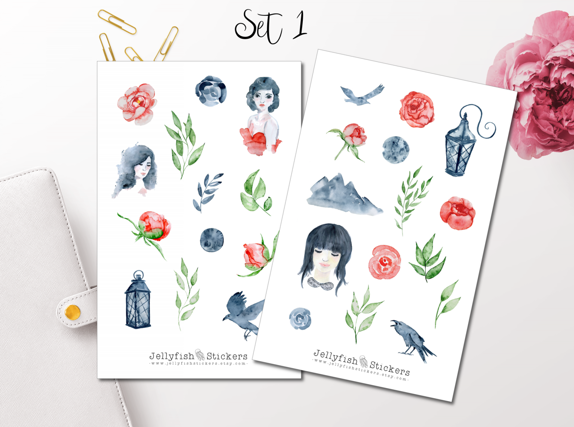 Girls and Crows Sticker Set