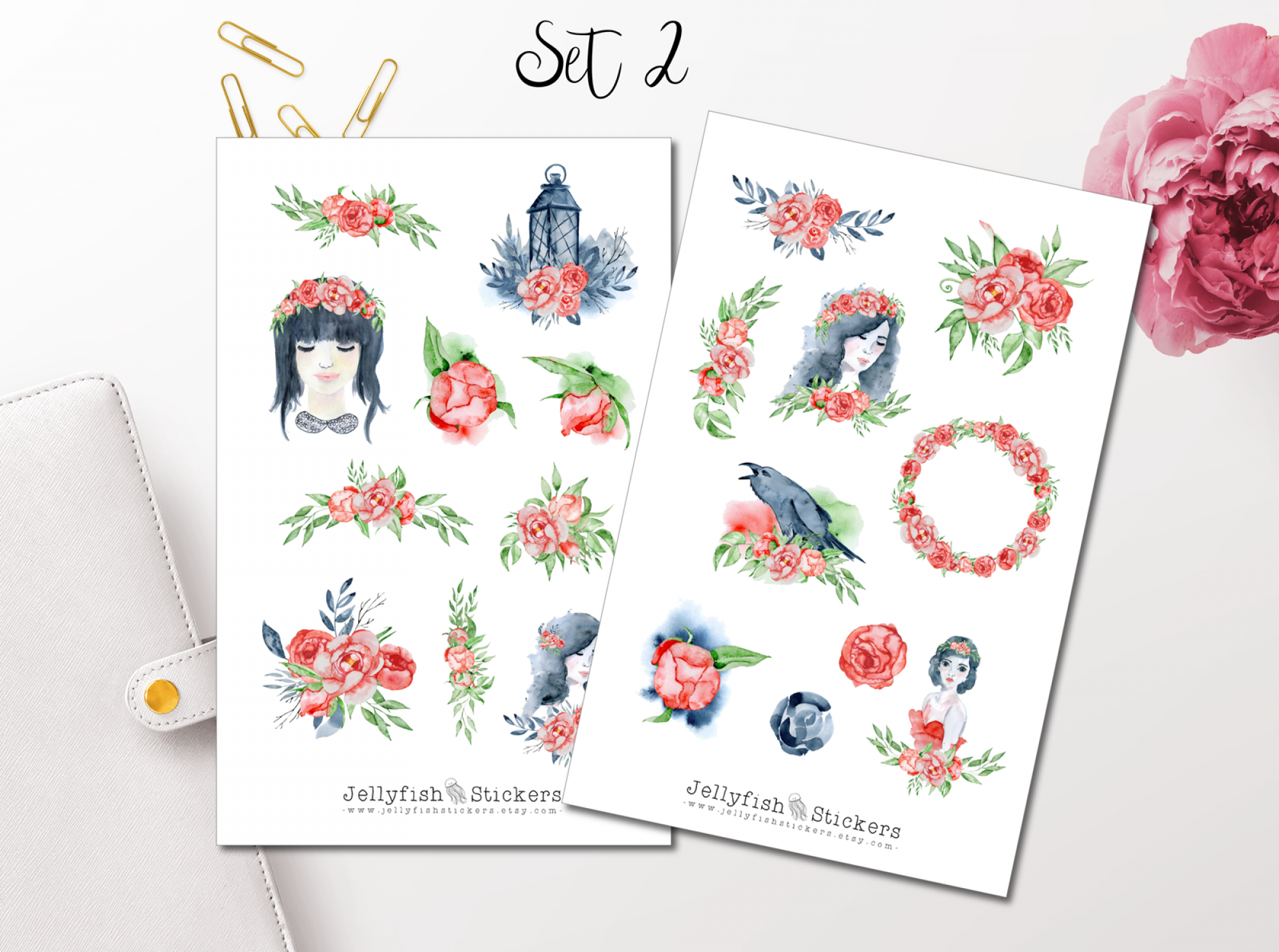 Girls and Crows Sticker Set