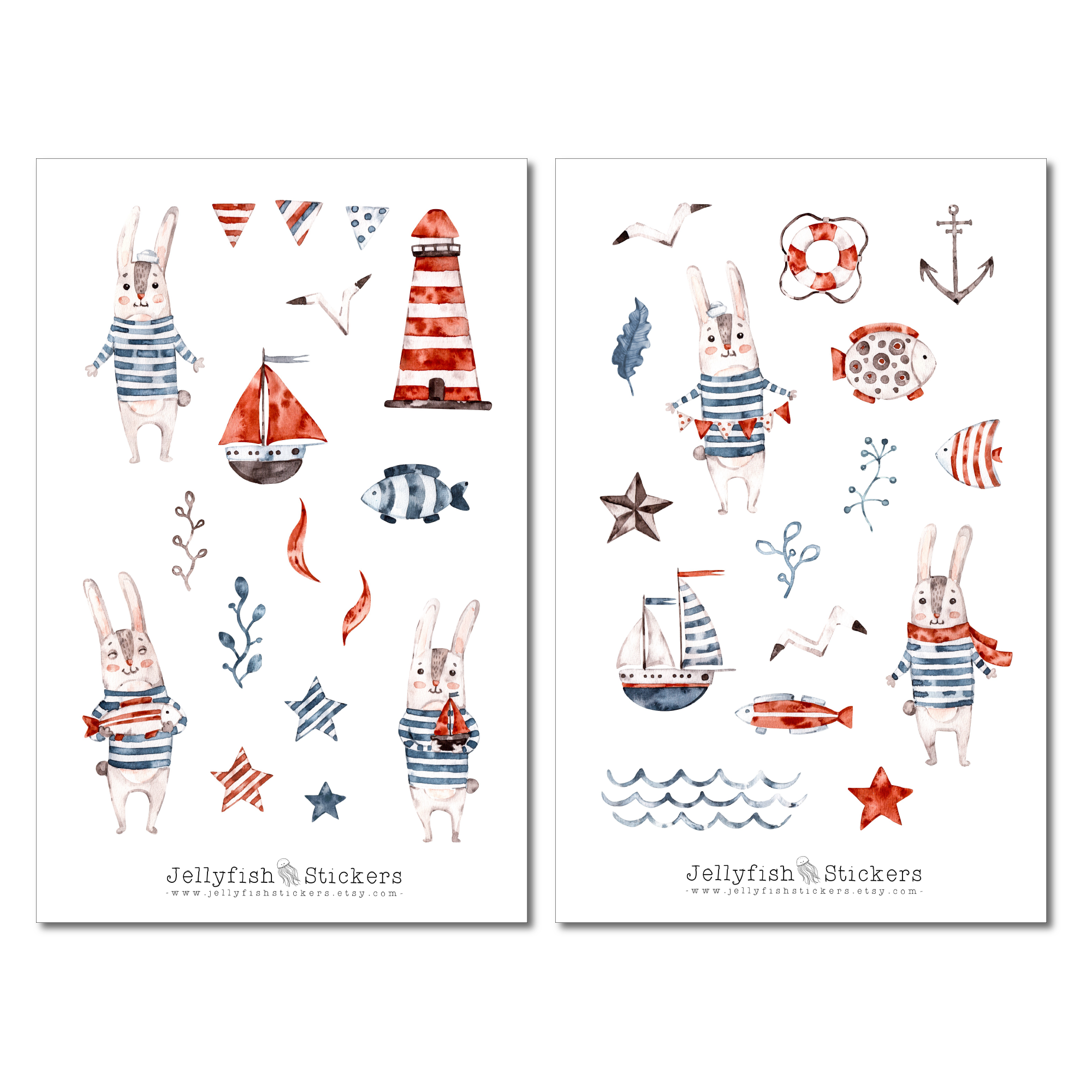 Maritime Rabbit Sticker Set