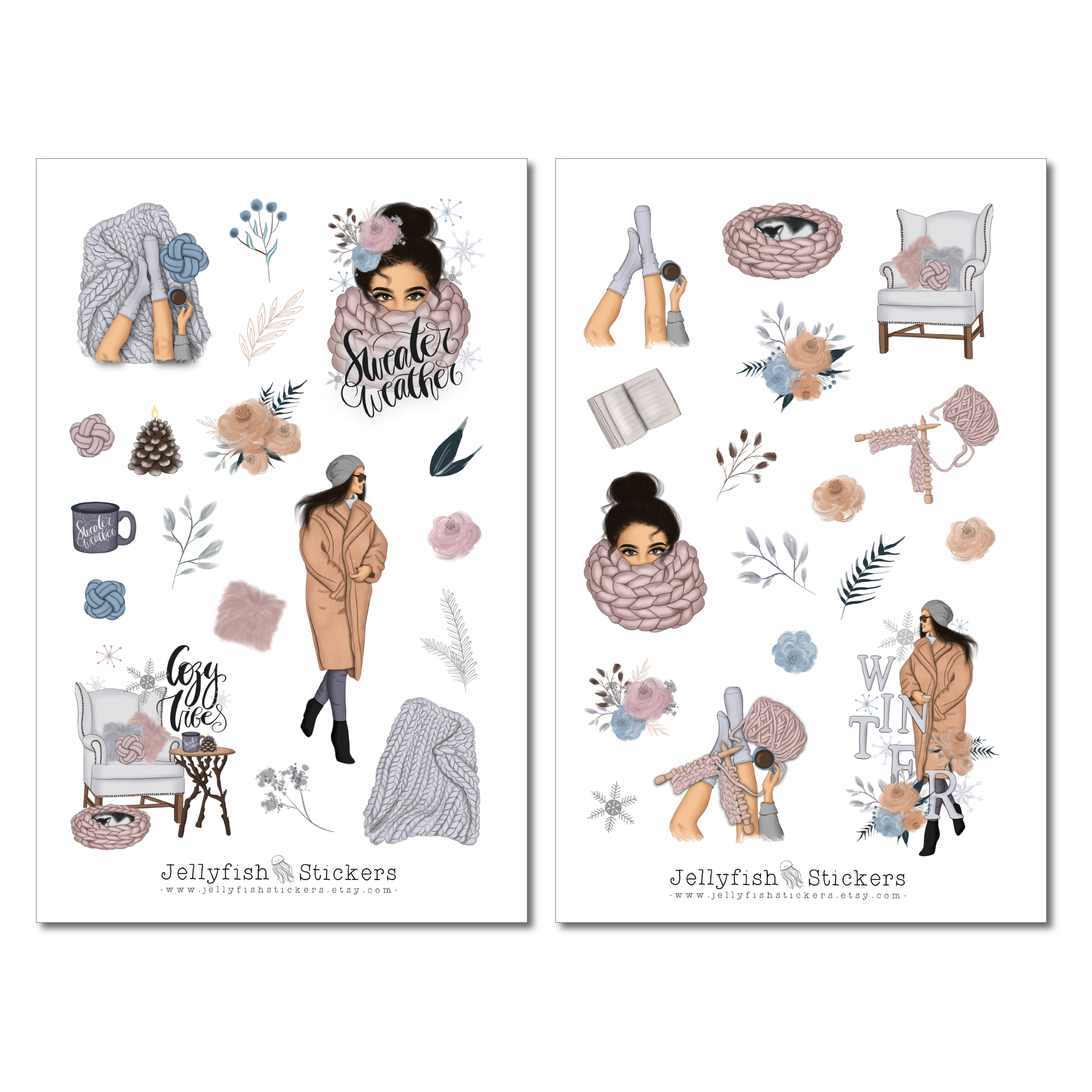 Mädchen Winter Sticker Set