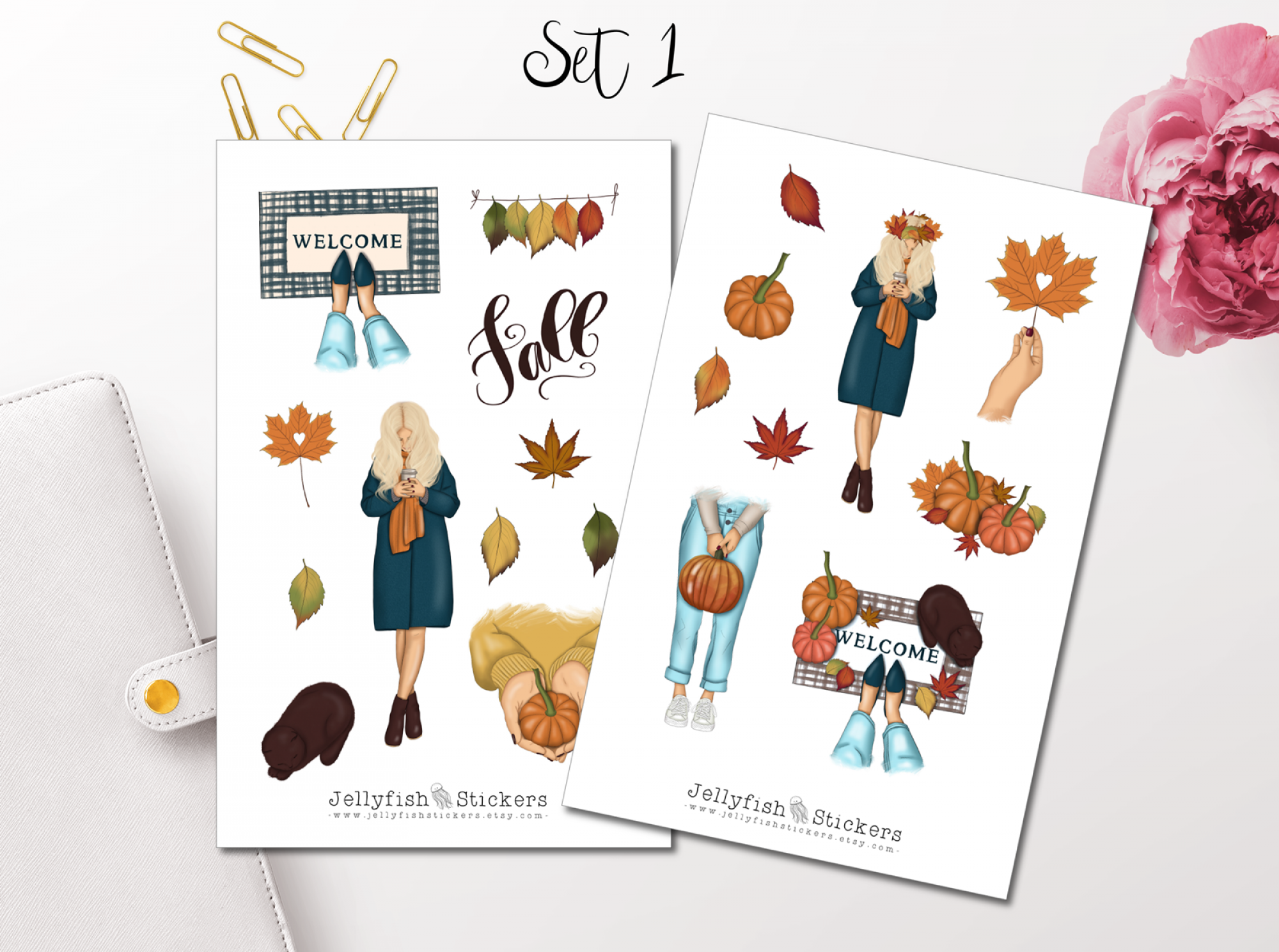 Autumn Girl Sticker Set