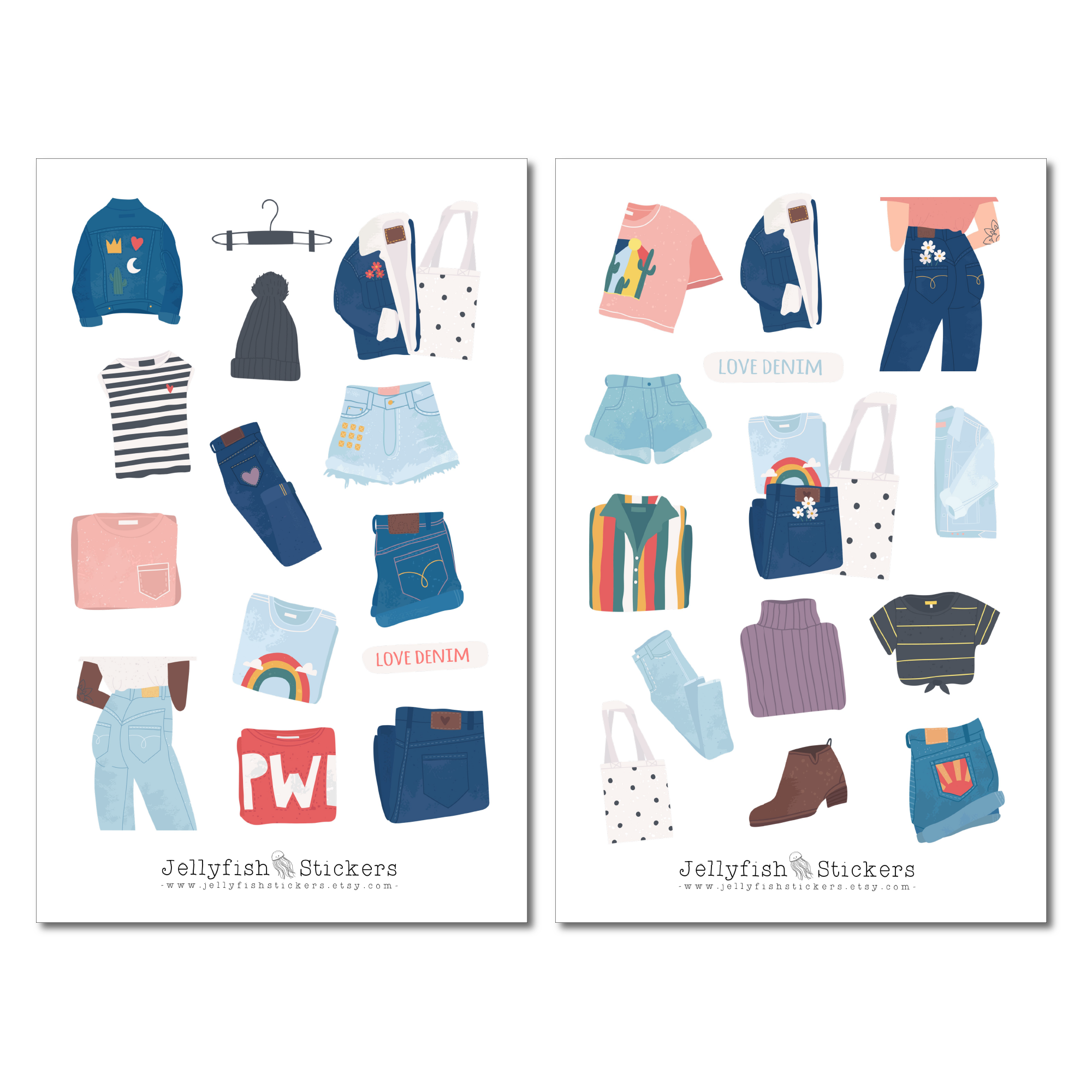 Kleidung Jeans Sticker Set
