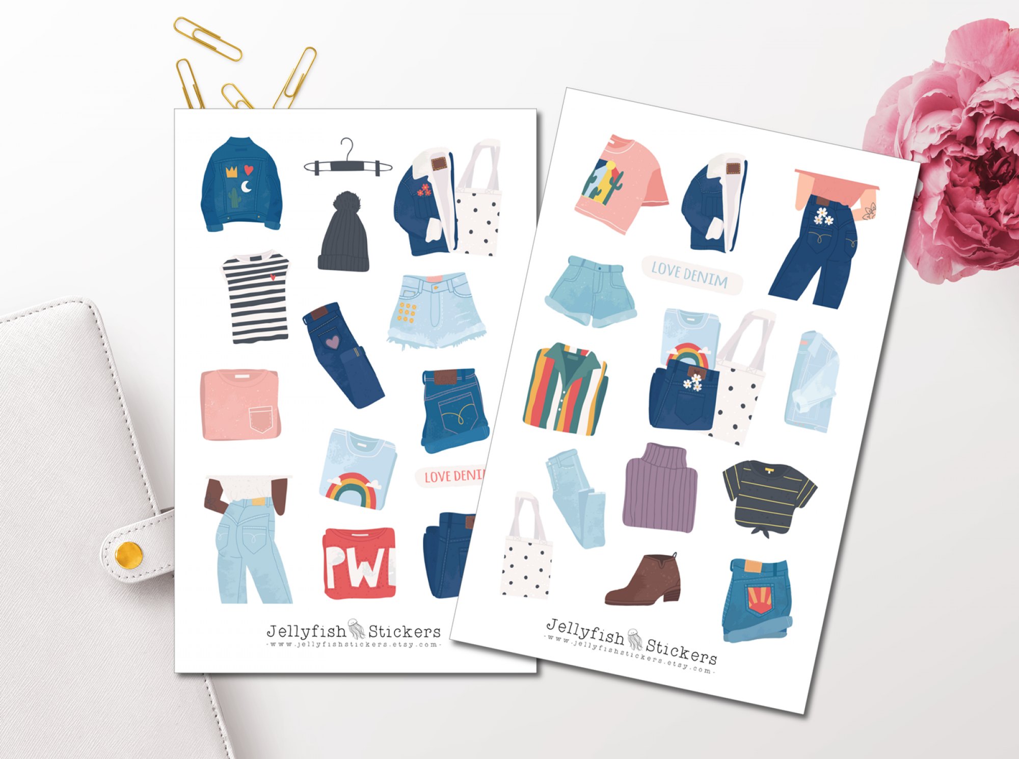 Kleidung Jeans Sticker Set