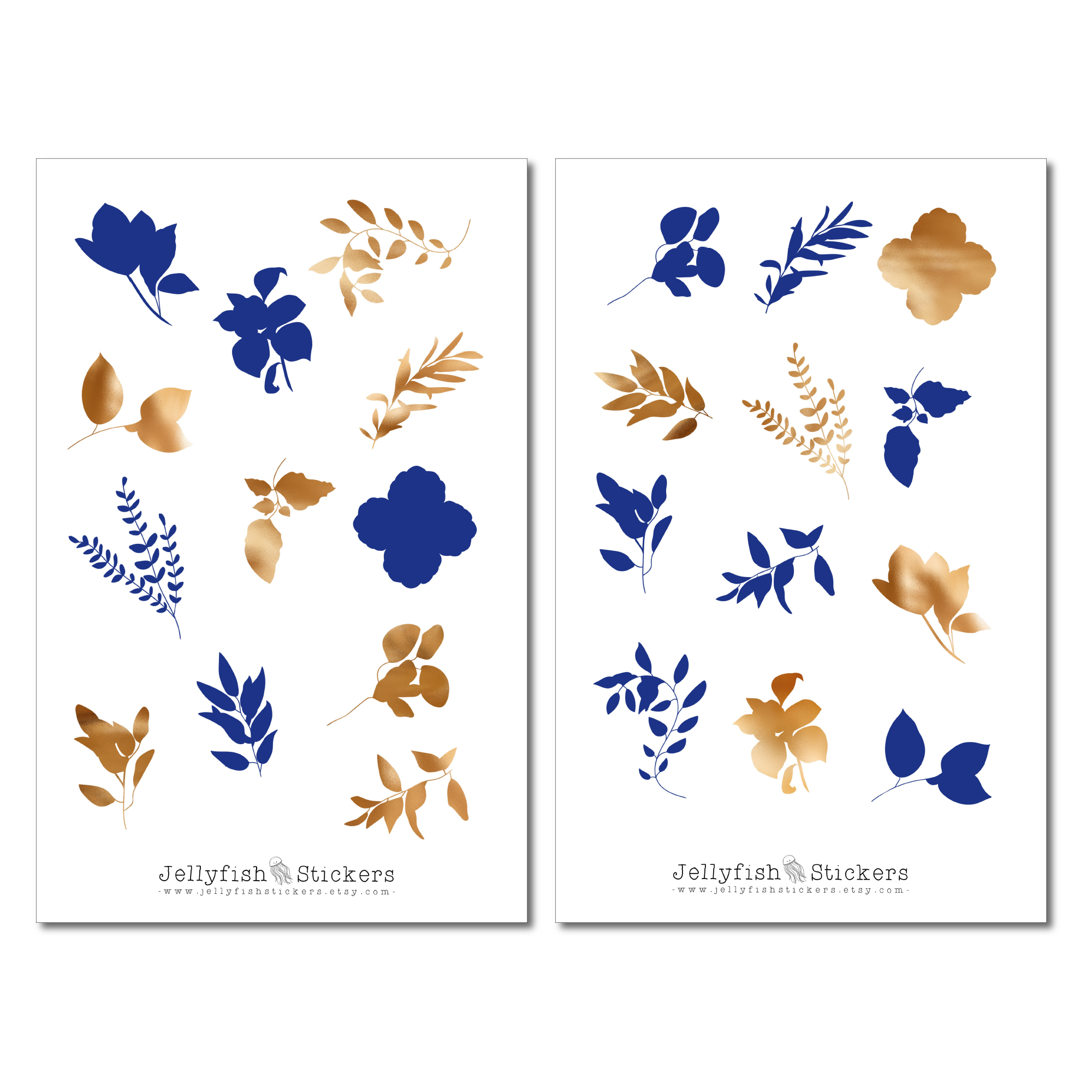Mädchen Herbst Blau Gold Sticker Set