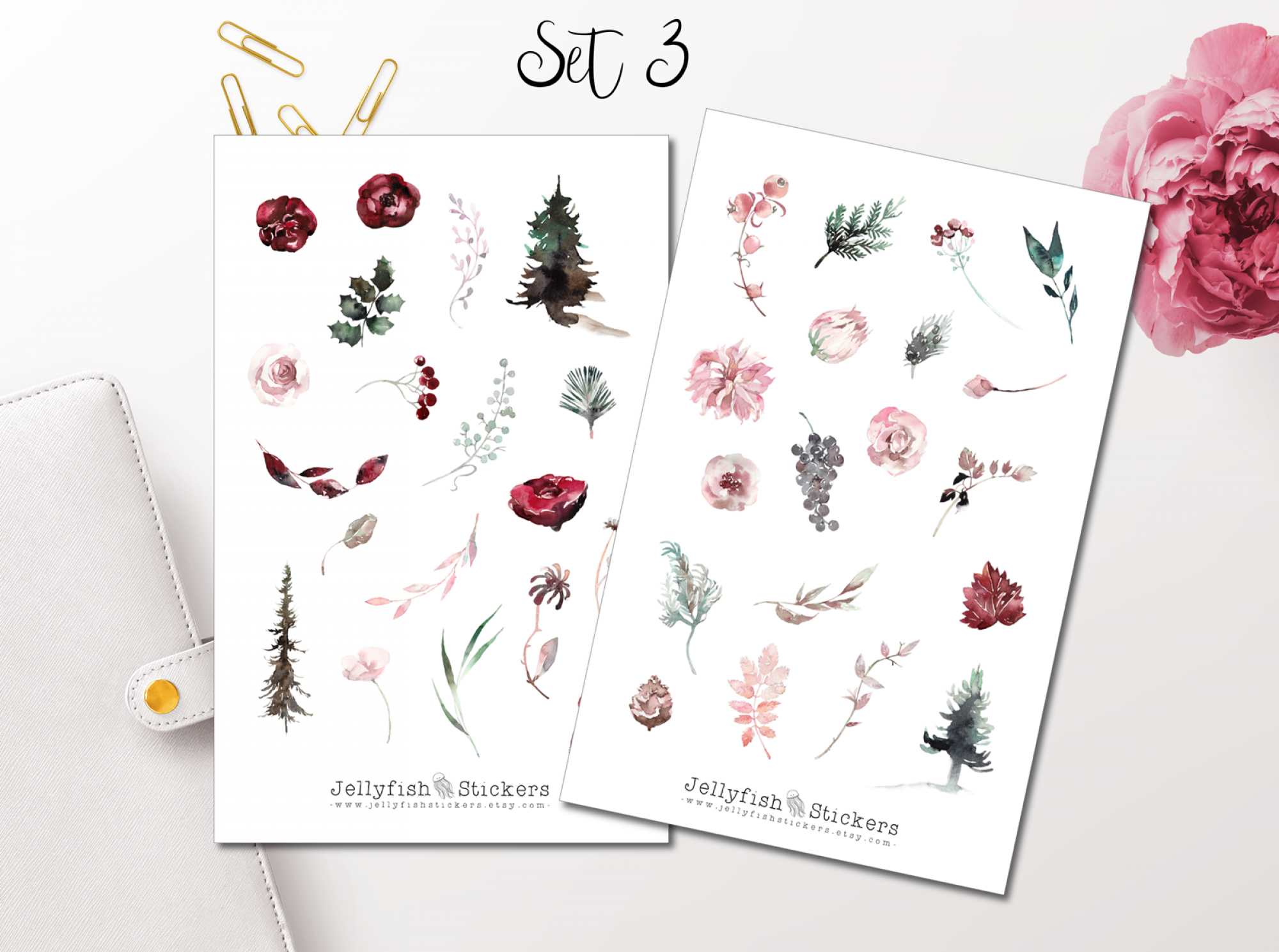Wald und Mond Sticker Set