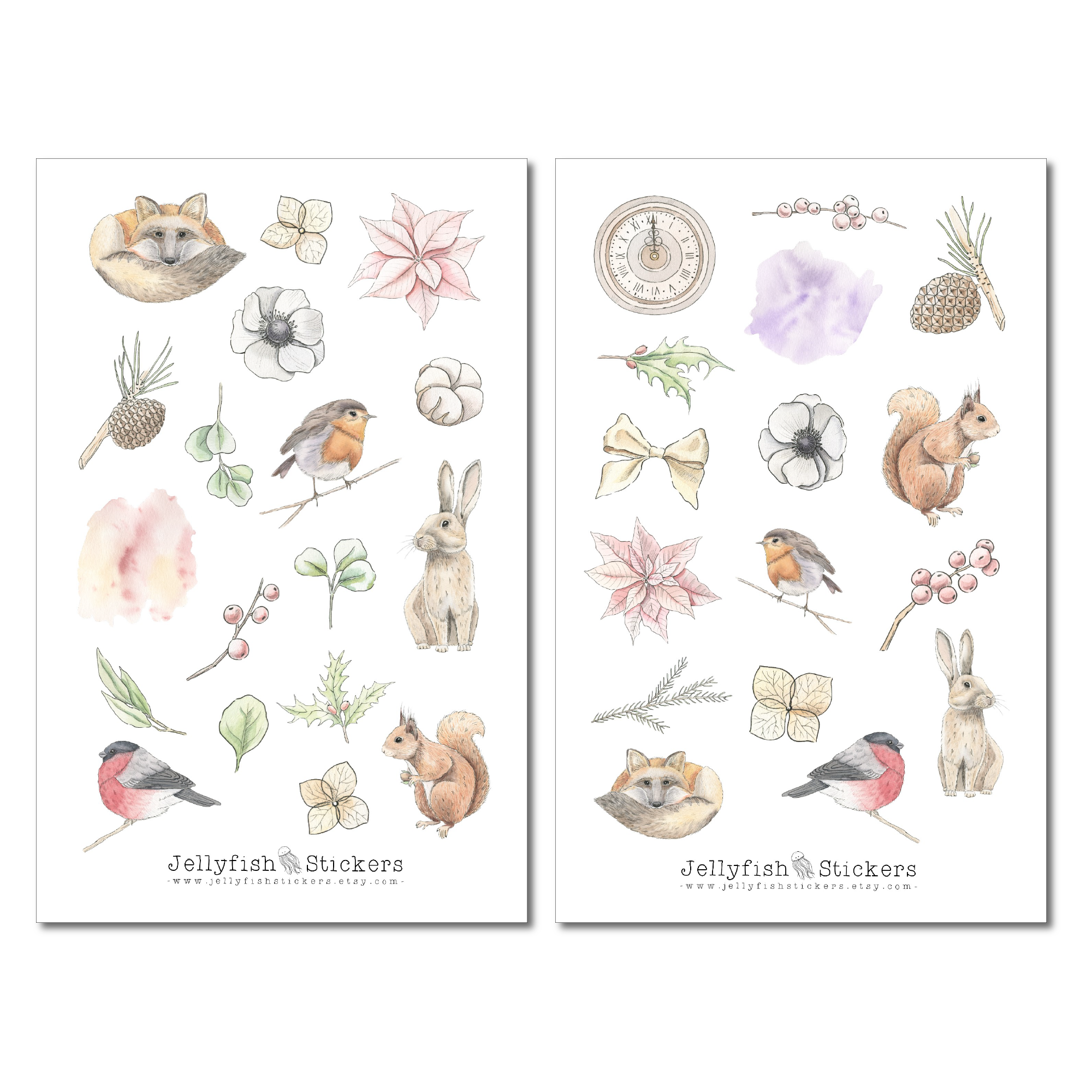 Waldtiere Pastell Sticker Set