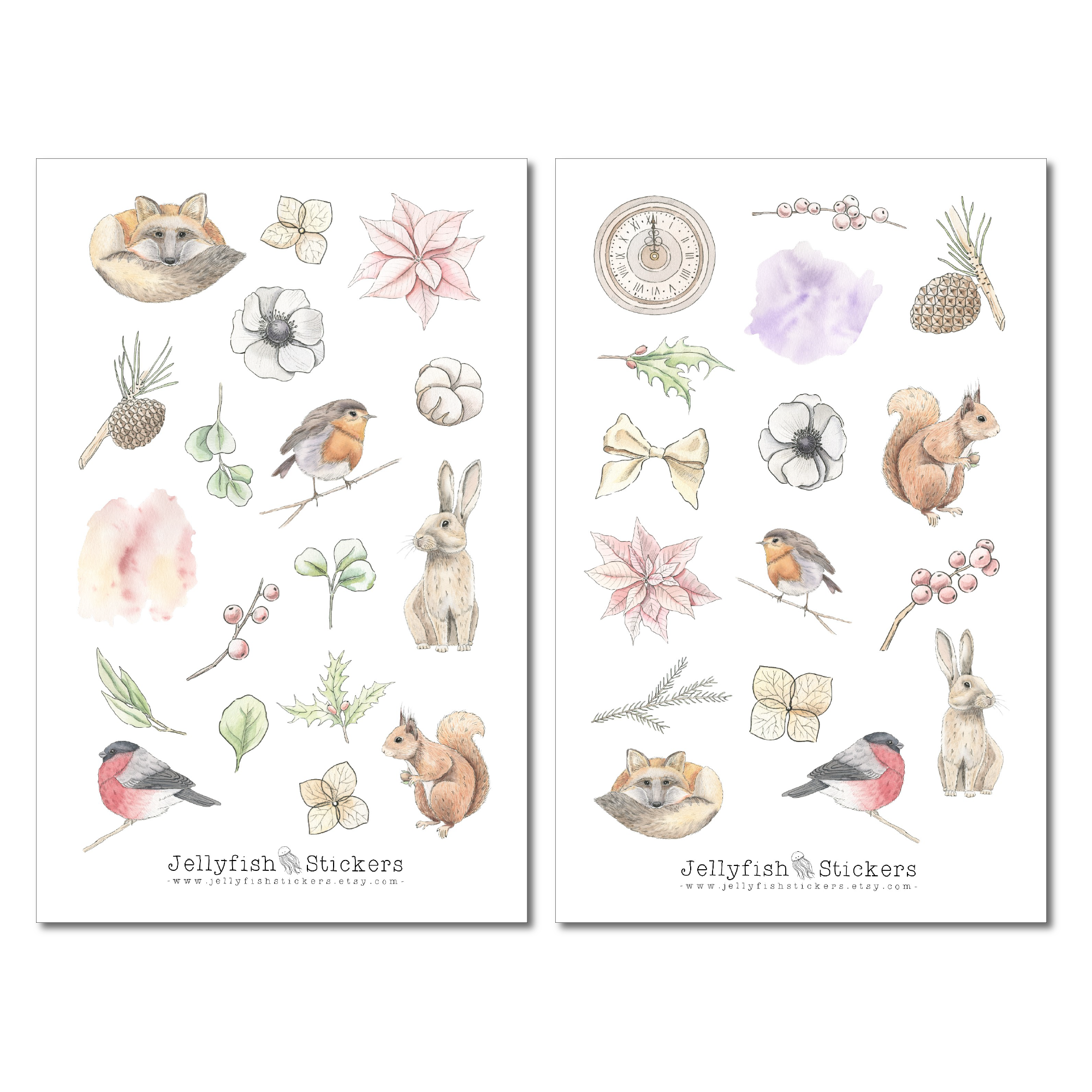 Forest Animals Pastel Sticker Set