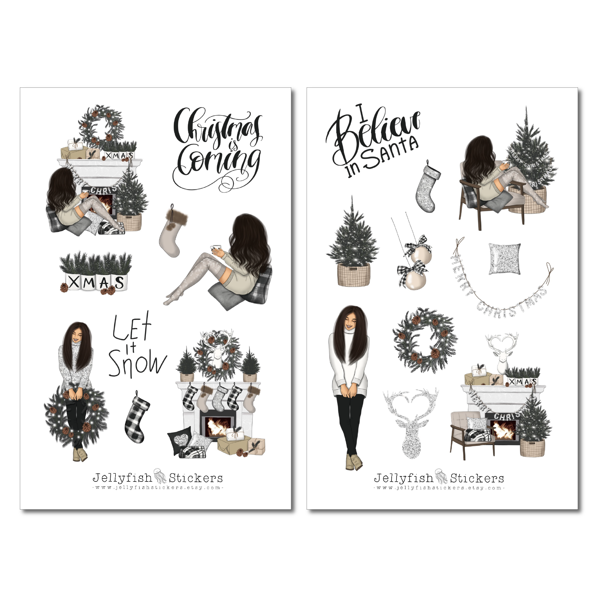 Girls Christmas Sticker Set