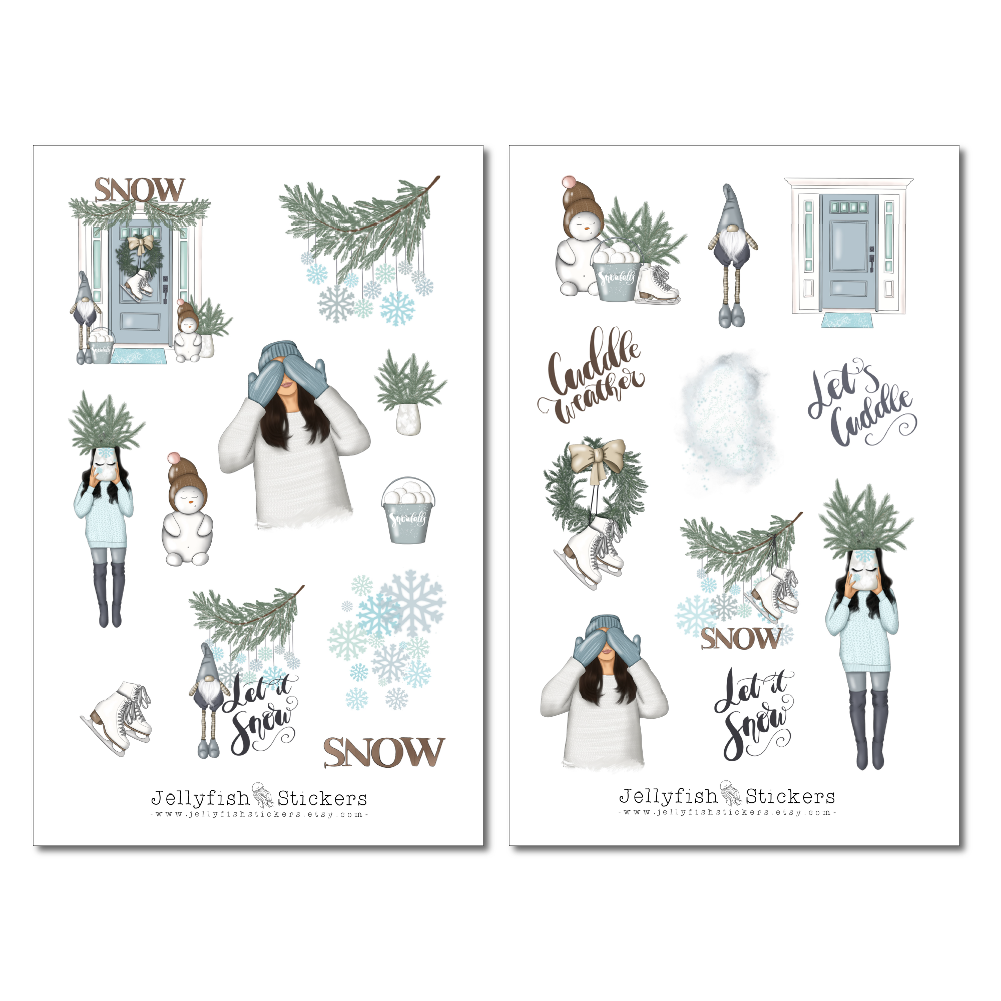 Mädchen Winter Sticker Set