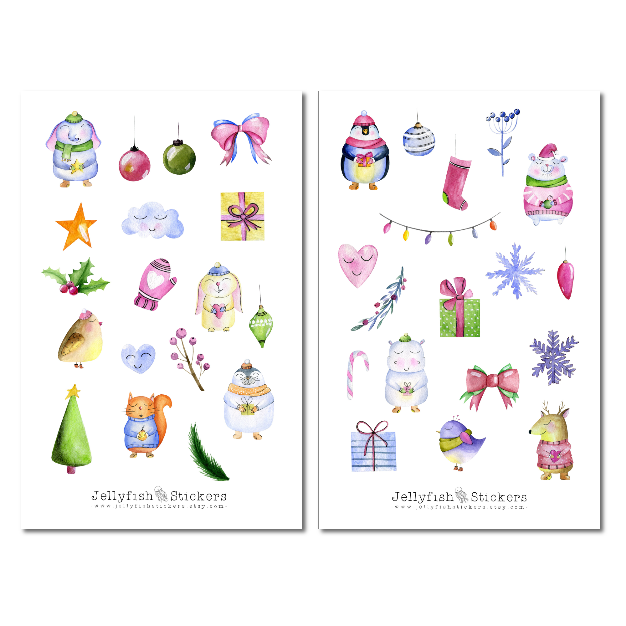 Animals Gifts Christmas Sticker Set