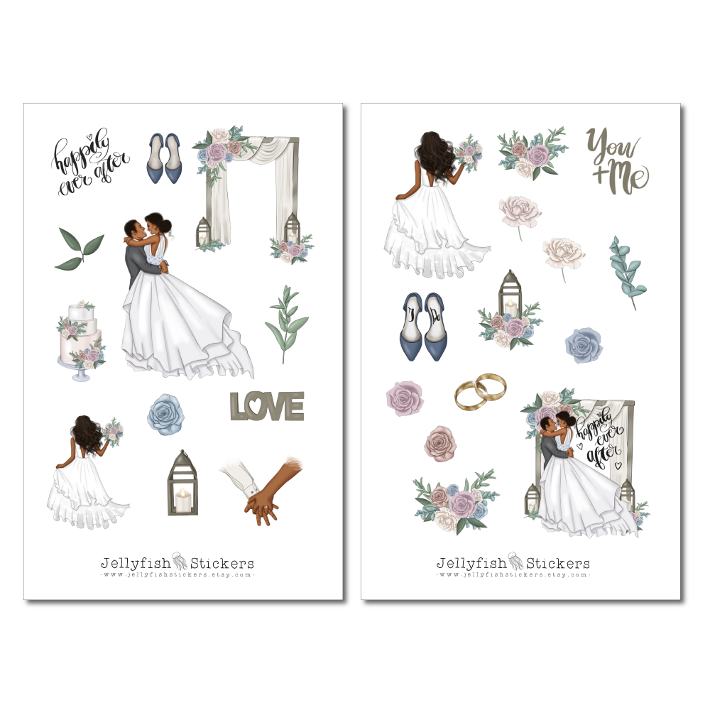 Mädchen Braut Sticker Set