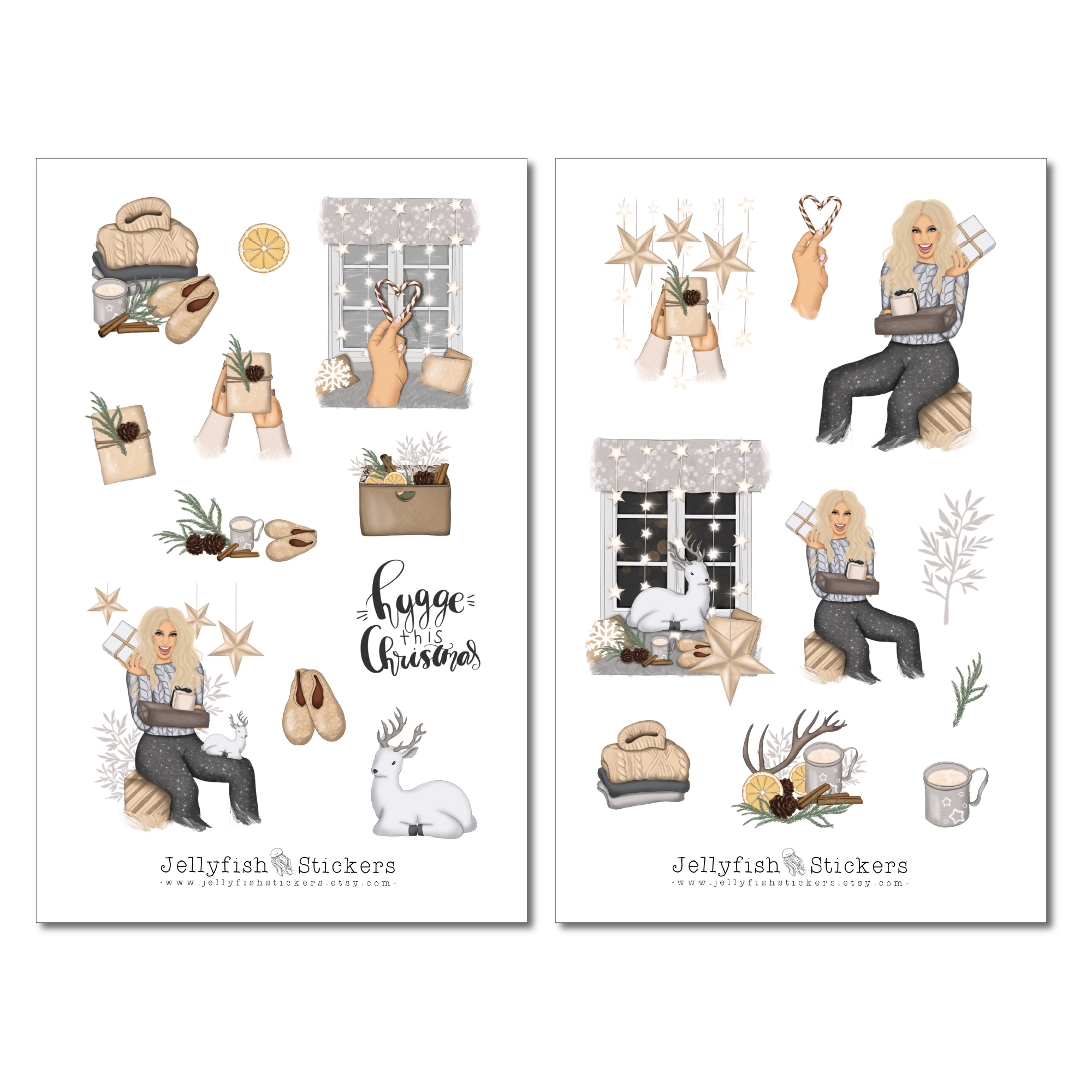 Mädchen Weihnachten Sticker Set