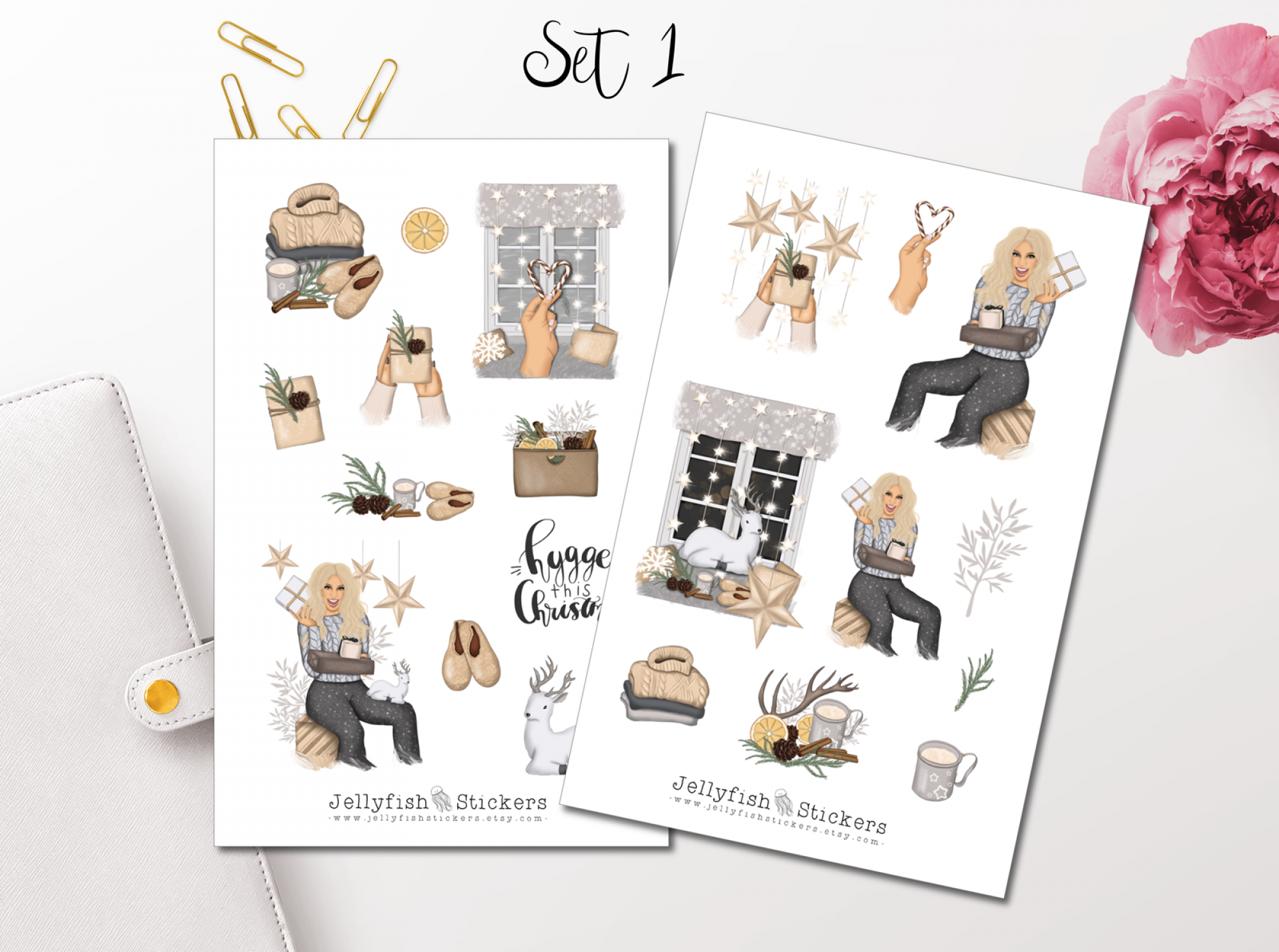 Mädchen Weihnachten Sticker Set