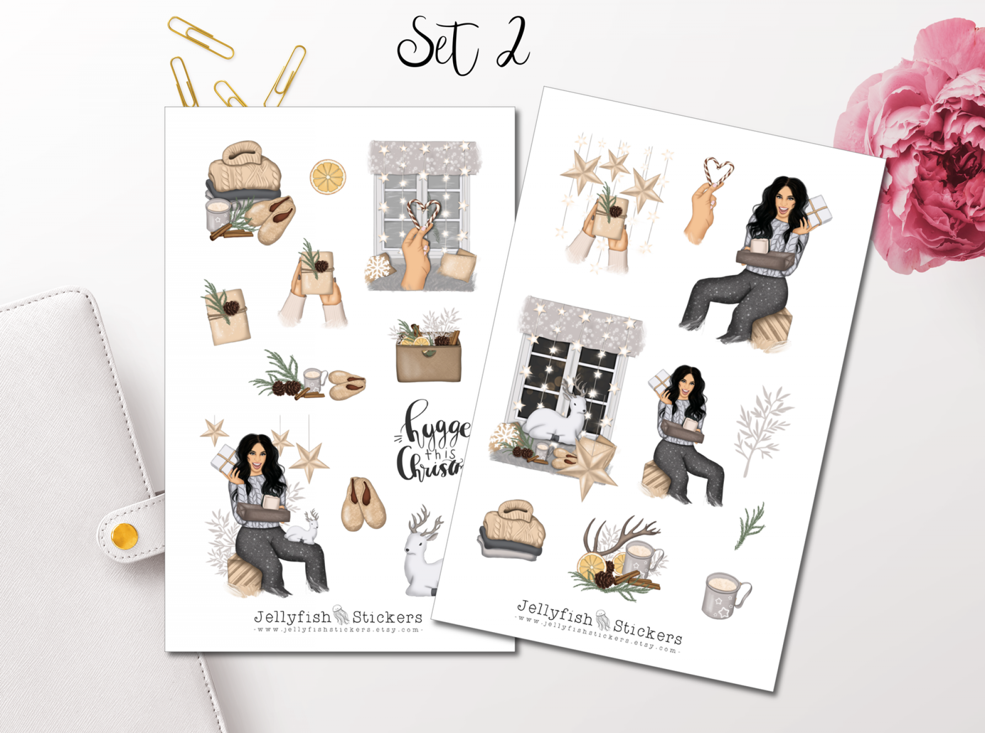 Mädchen Weihnachten Sticker Set