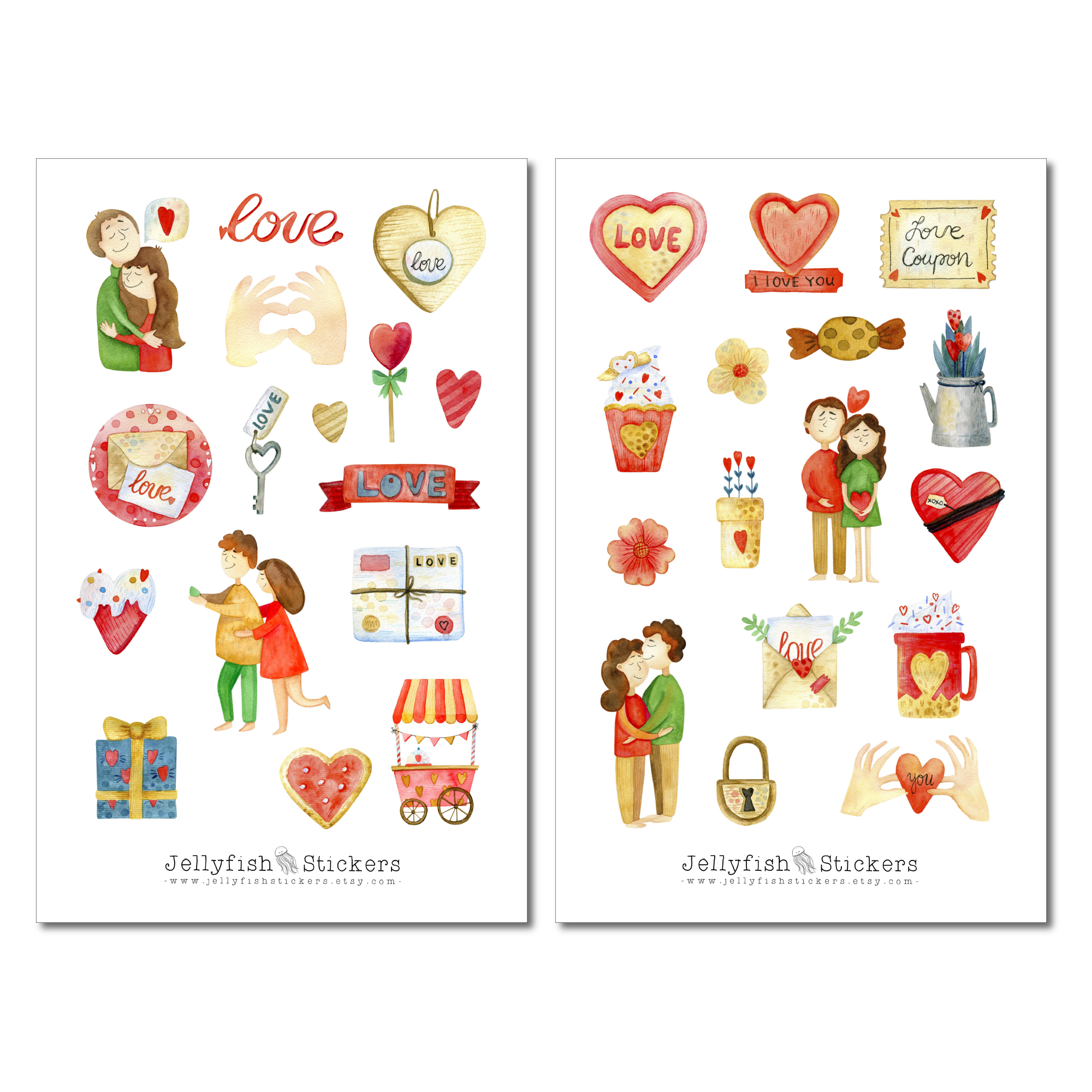 Valentinstag Pärchen Sticker Set