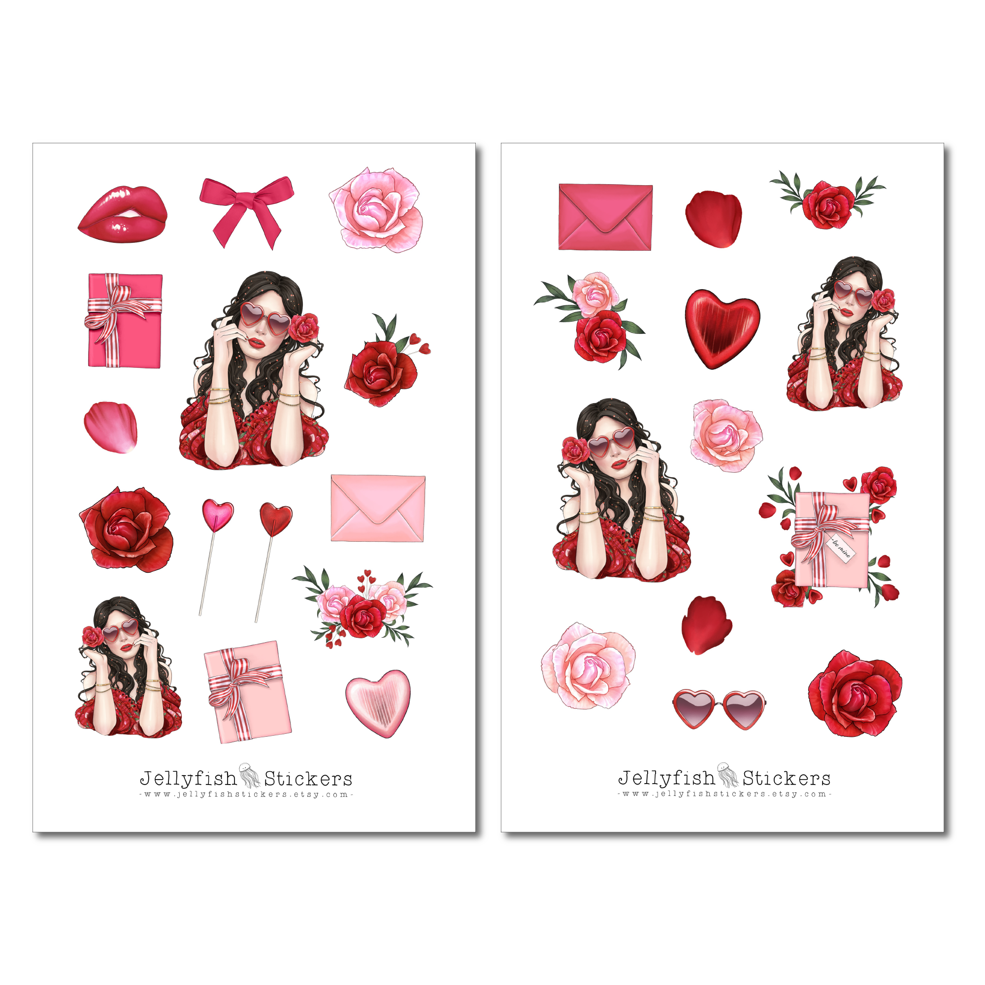 Girls Valentine Sticker Set