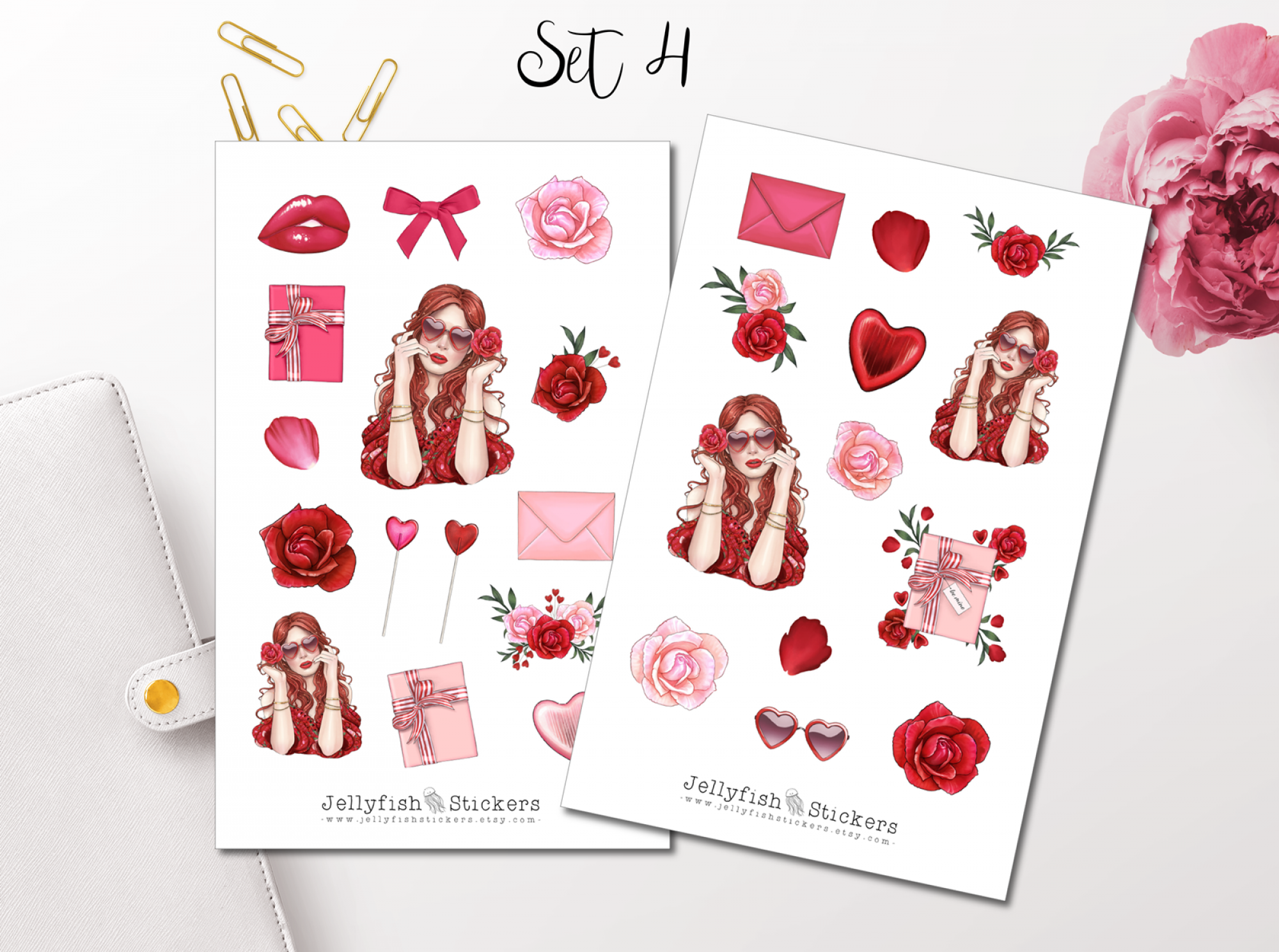 Girls Valentine Sticker Set