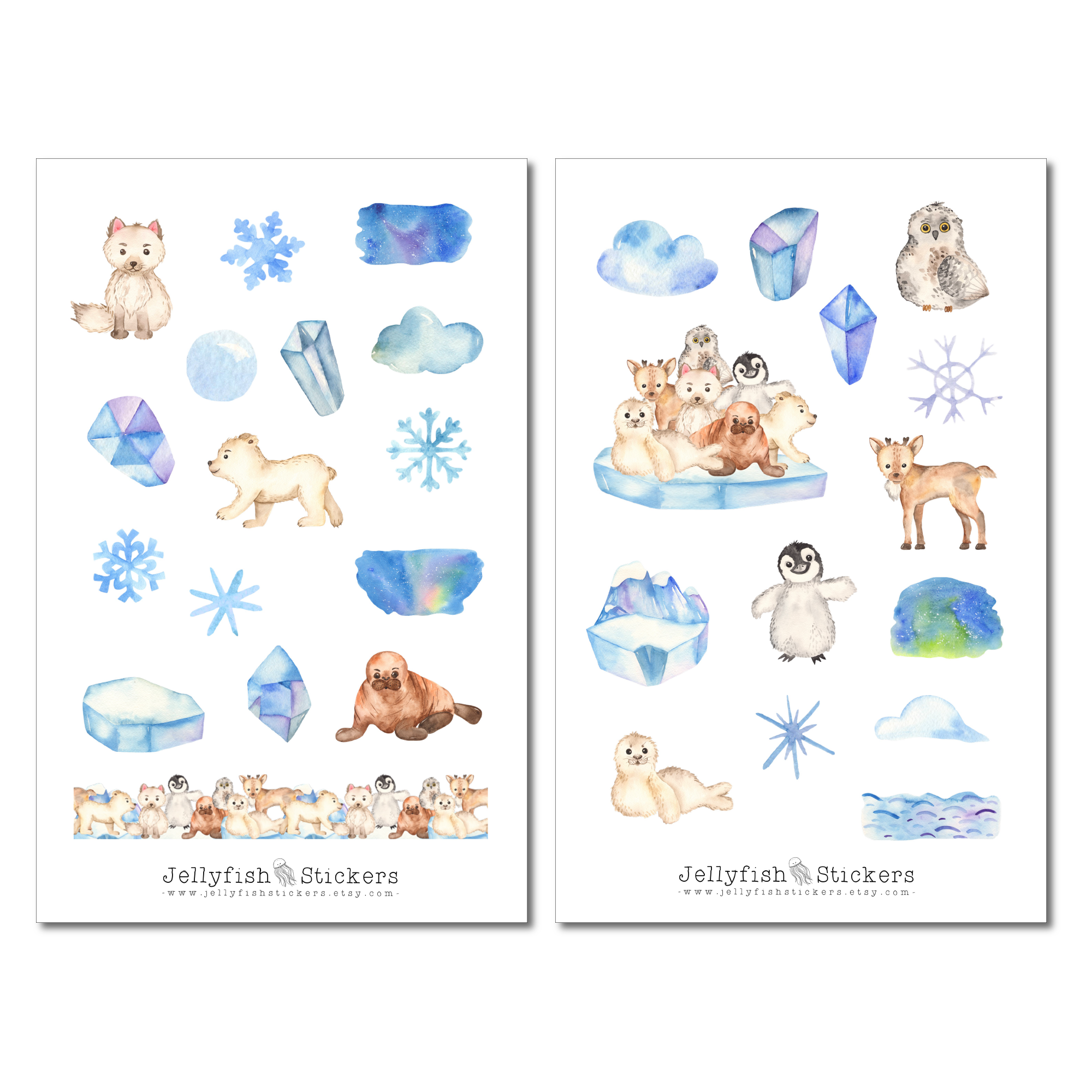 Arktische Tiere Sticker Set