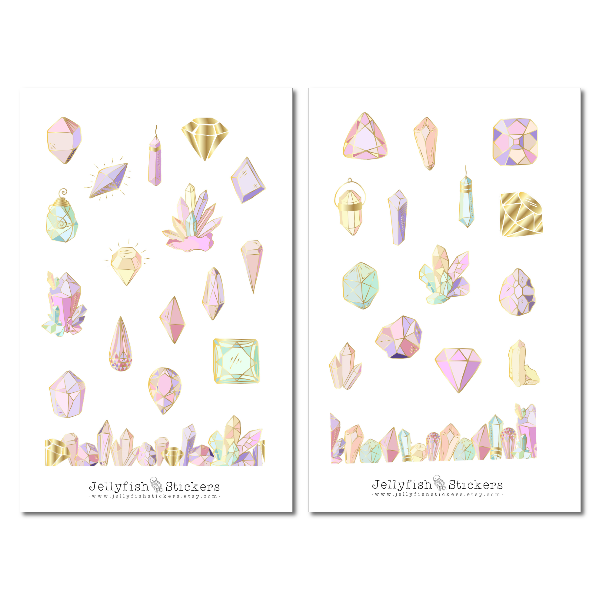 Pastel Crystals Sticker Set