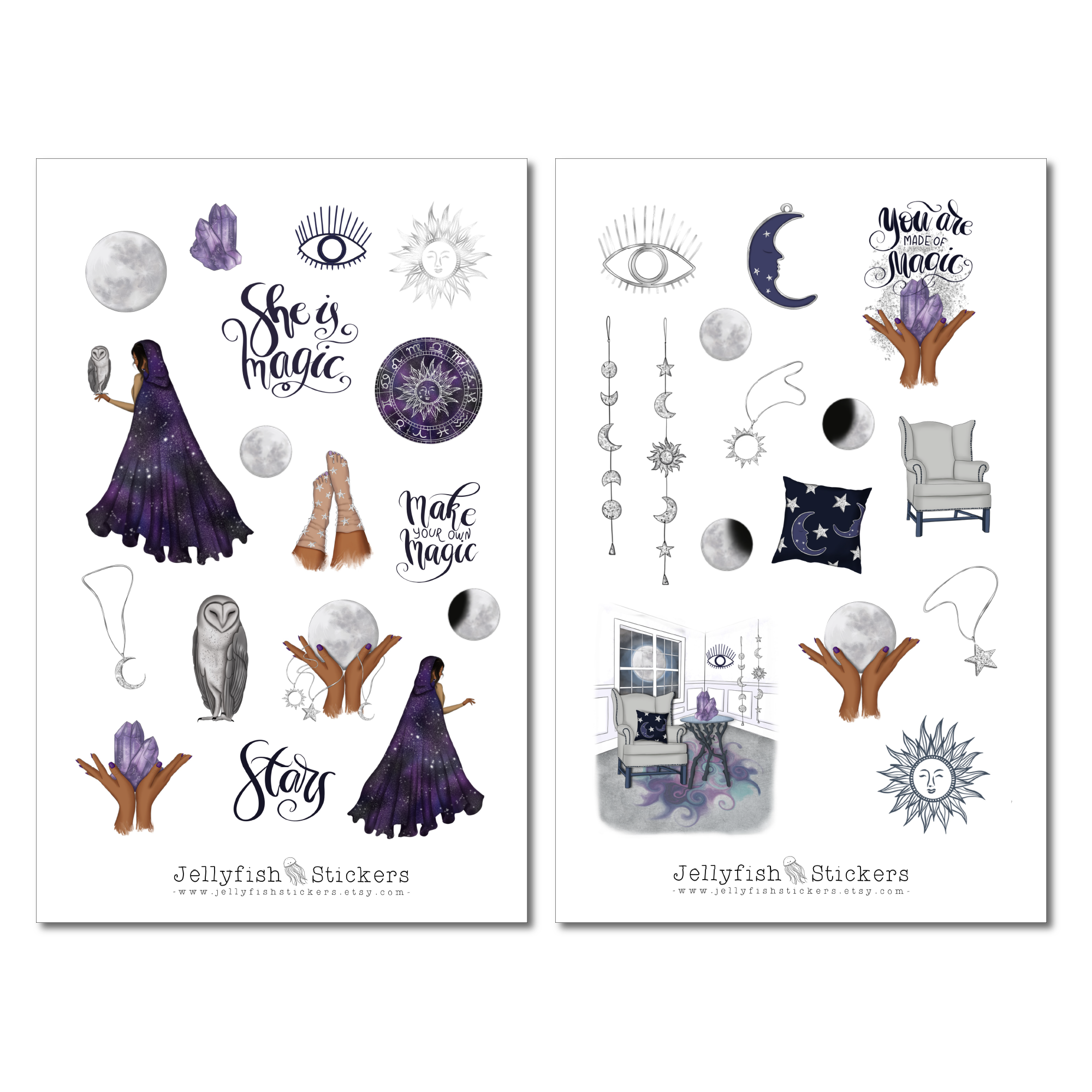 Mädchen Magie Sticker Set