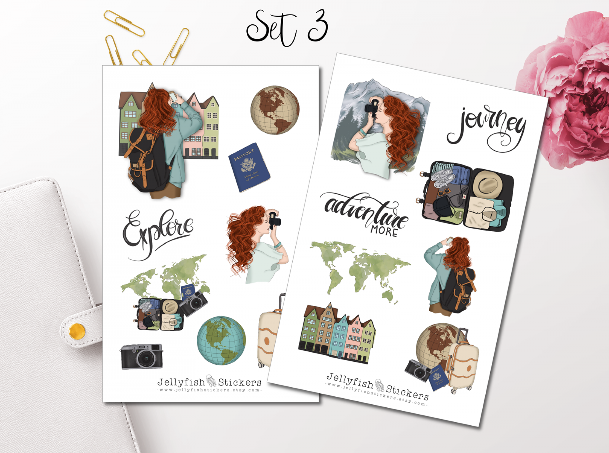 Travel Girl Sticker Set