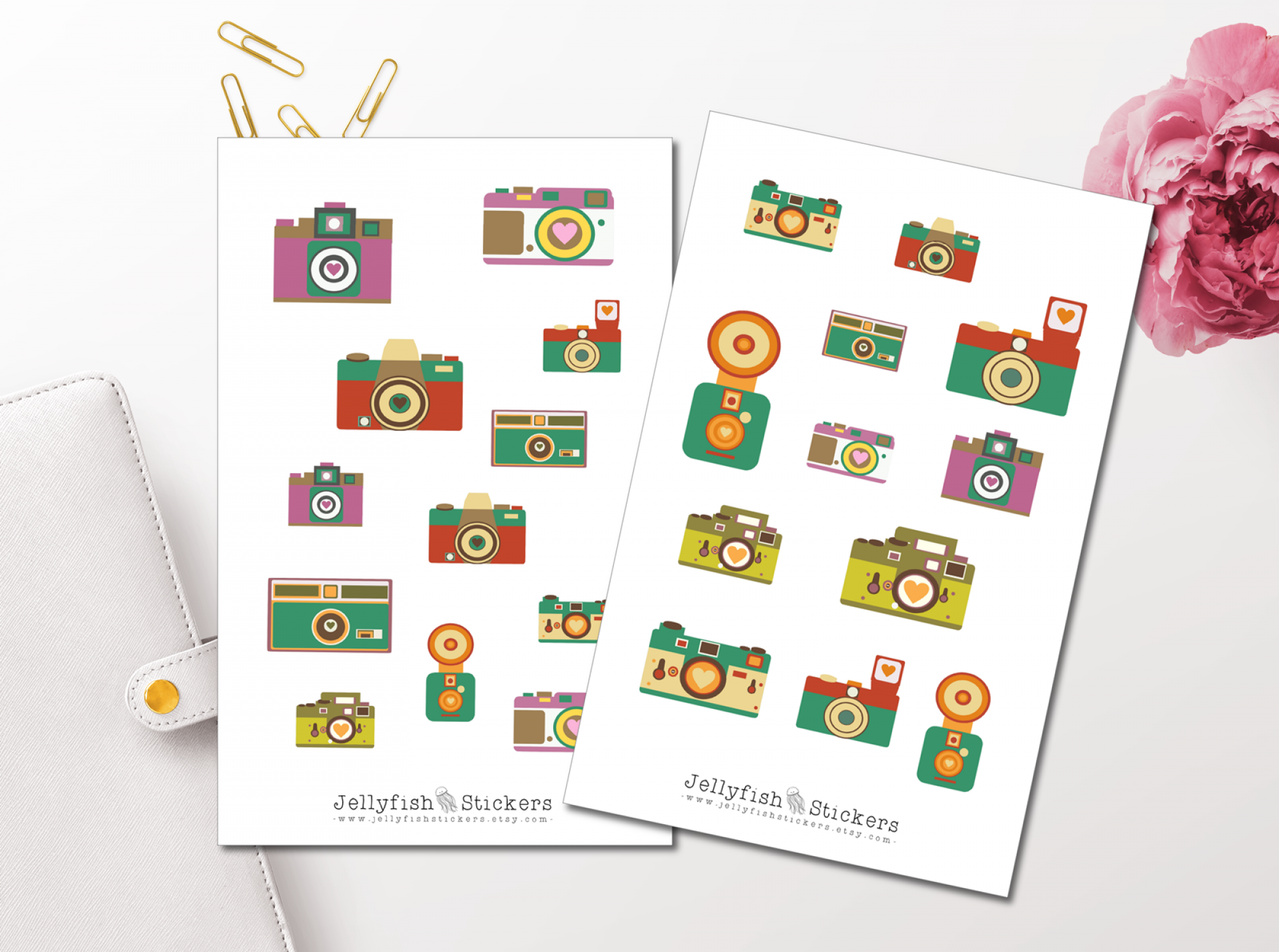 Retro Cameras Sticker Set