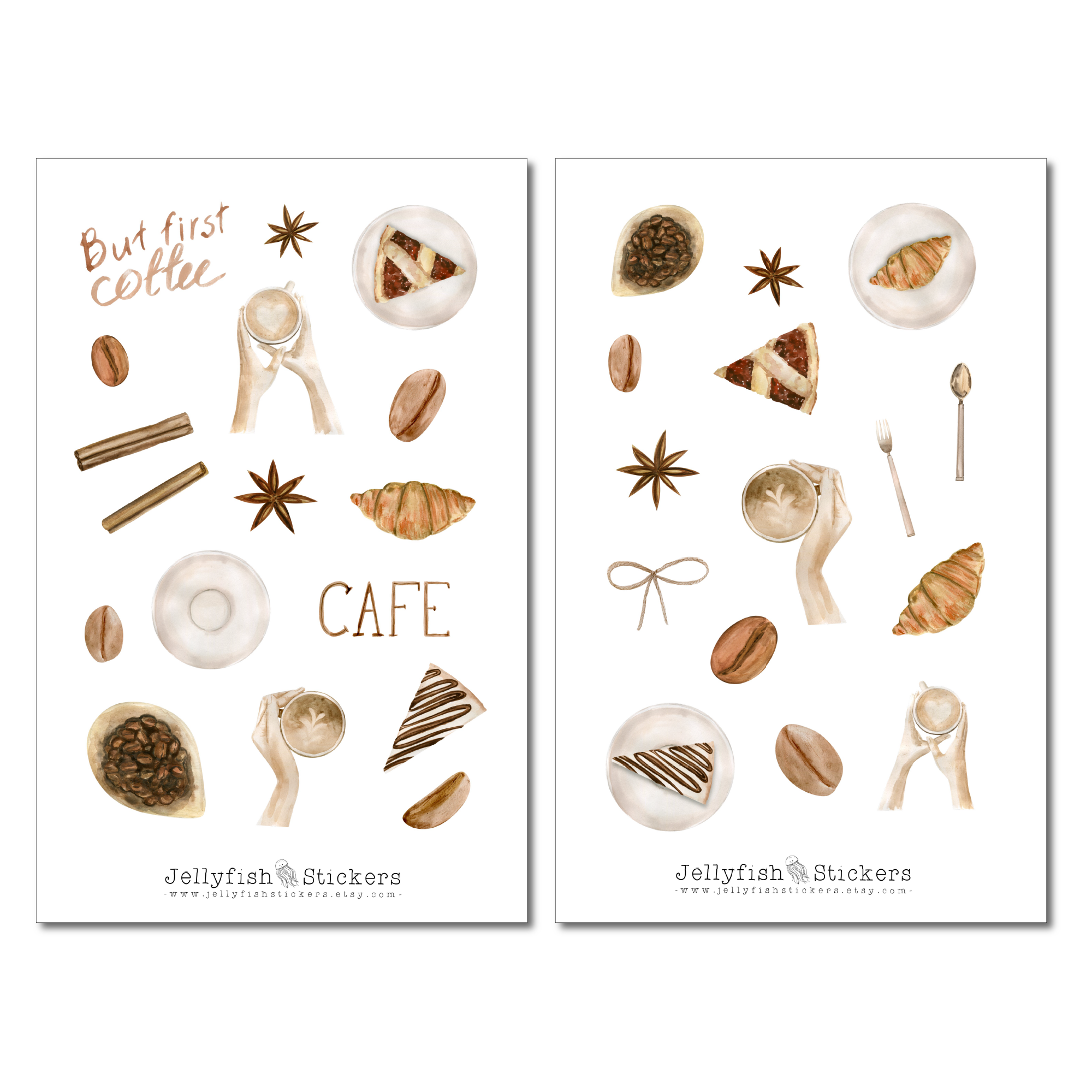 Kaffee Sticker Set