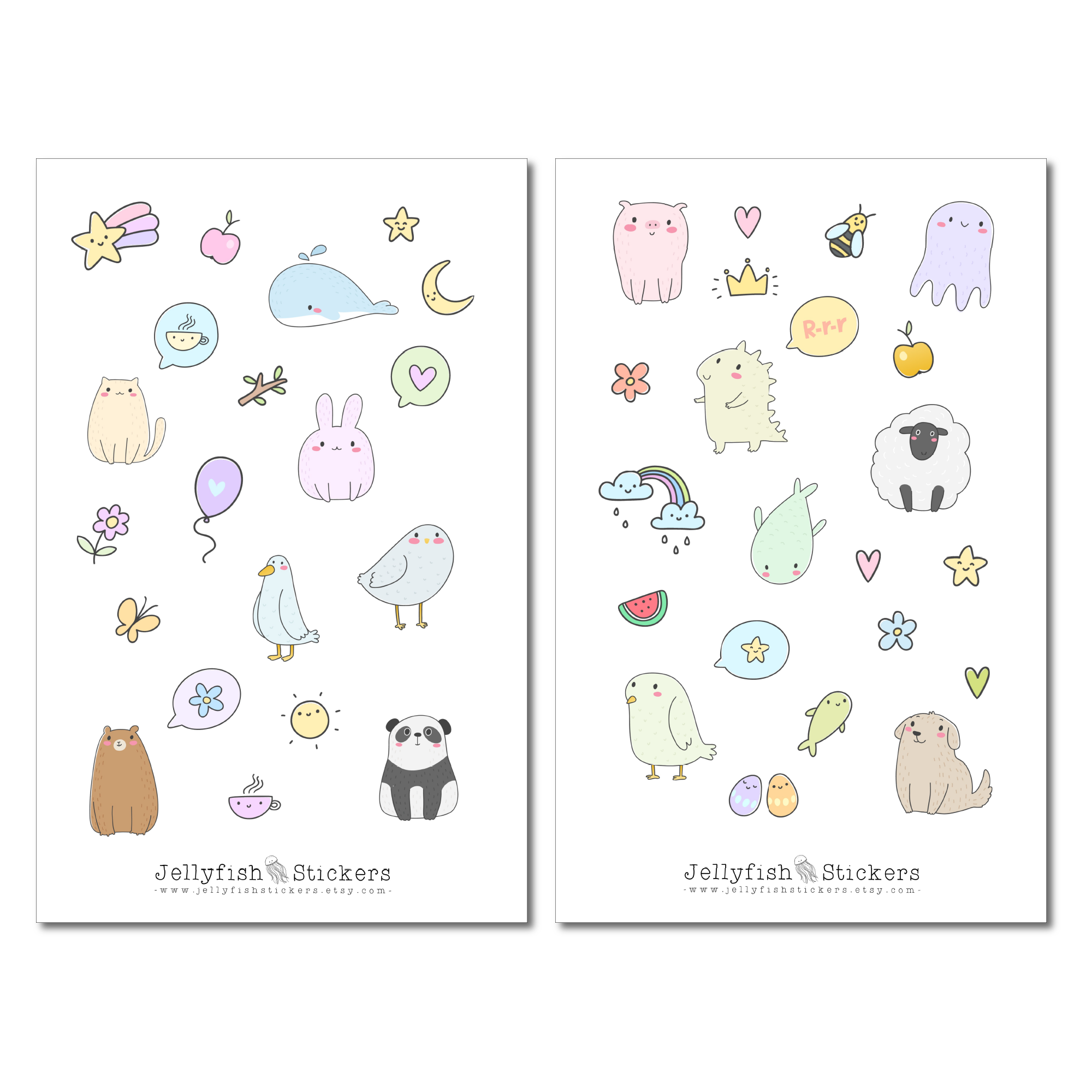Niedliche Tiere Sticker Set
