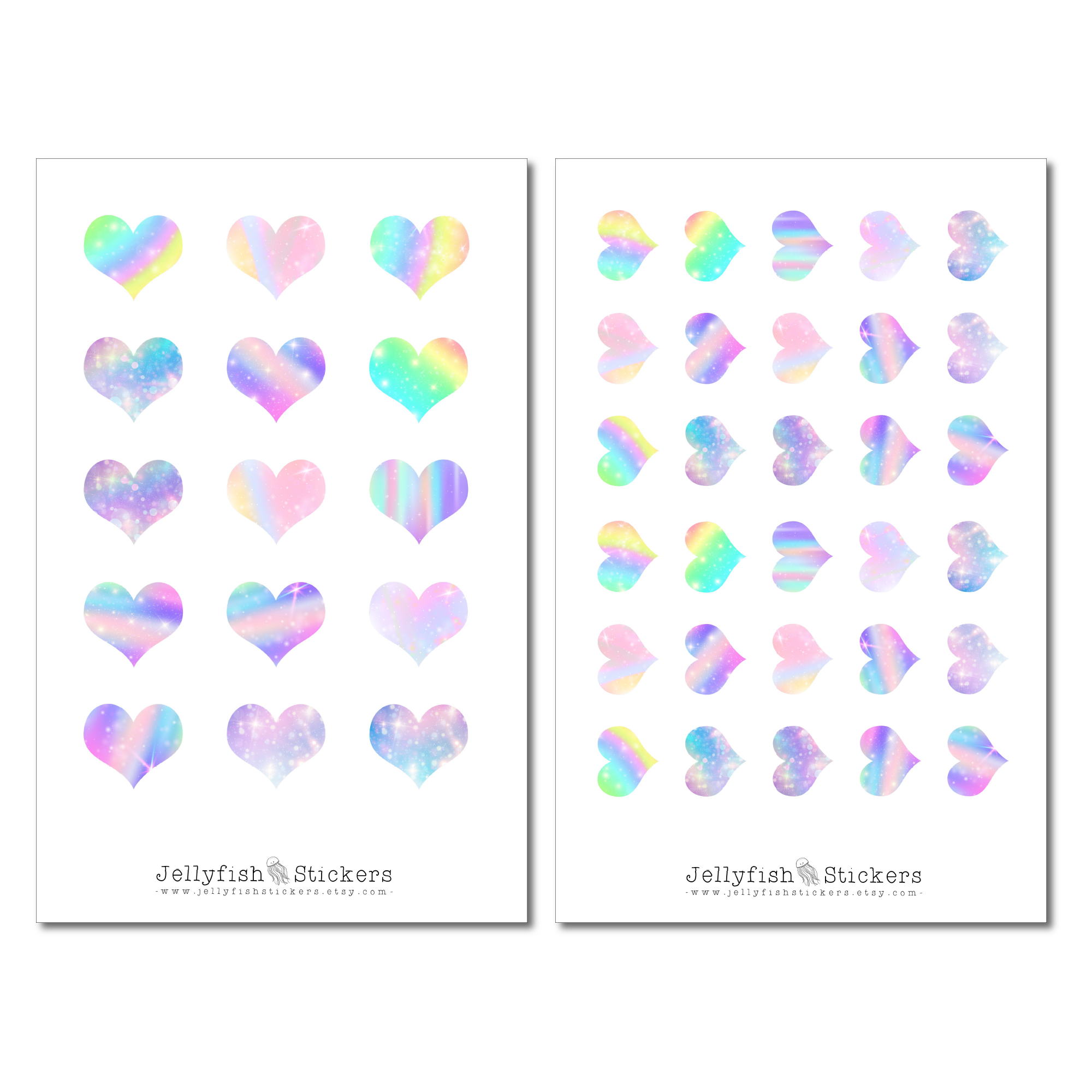 Rainbow Hearts Sticker Set