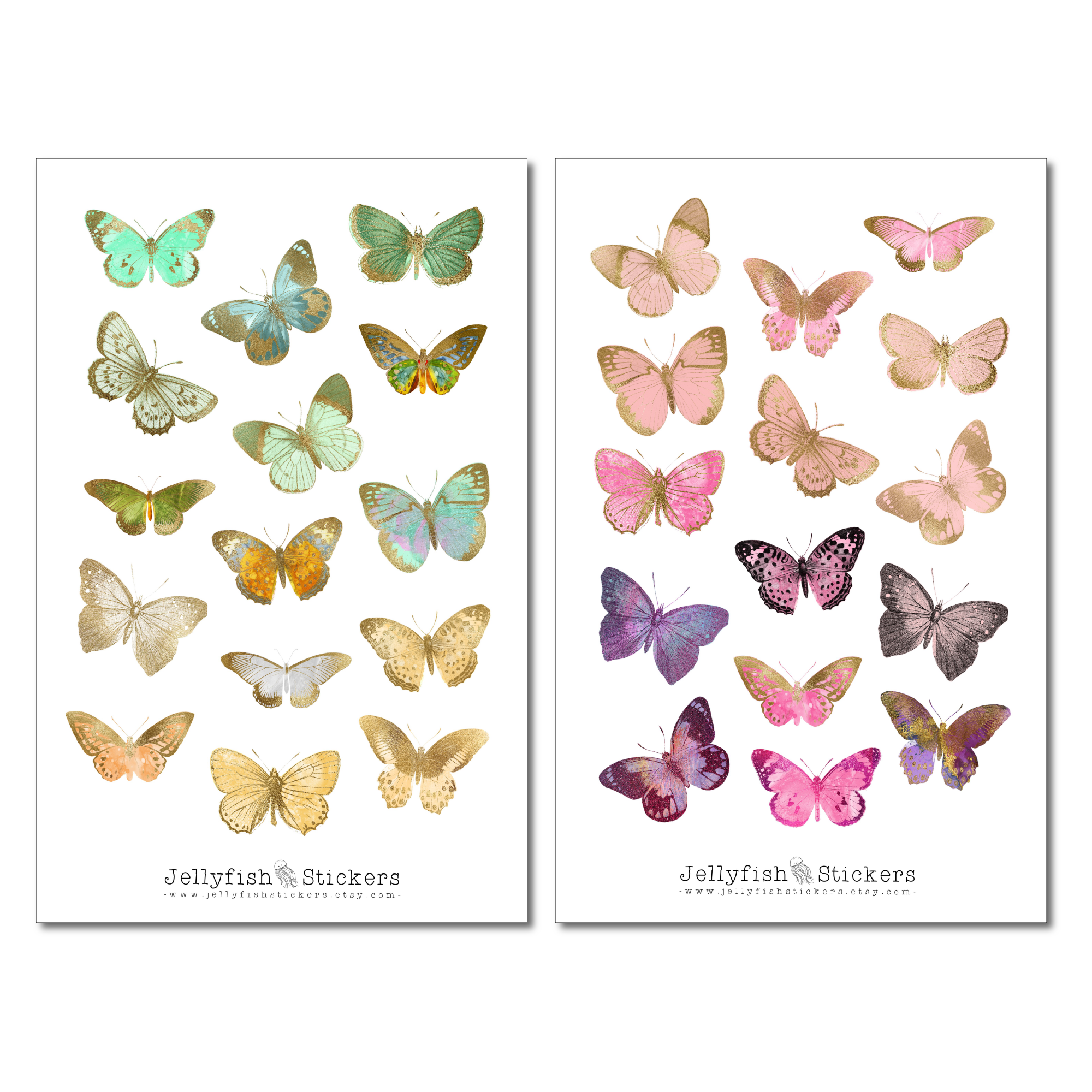 Schmetterlinge bunt Sticker Set