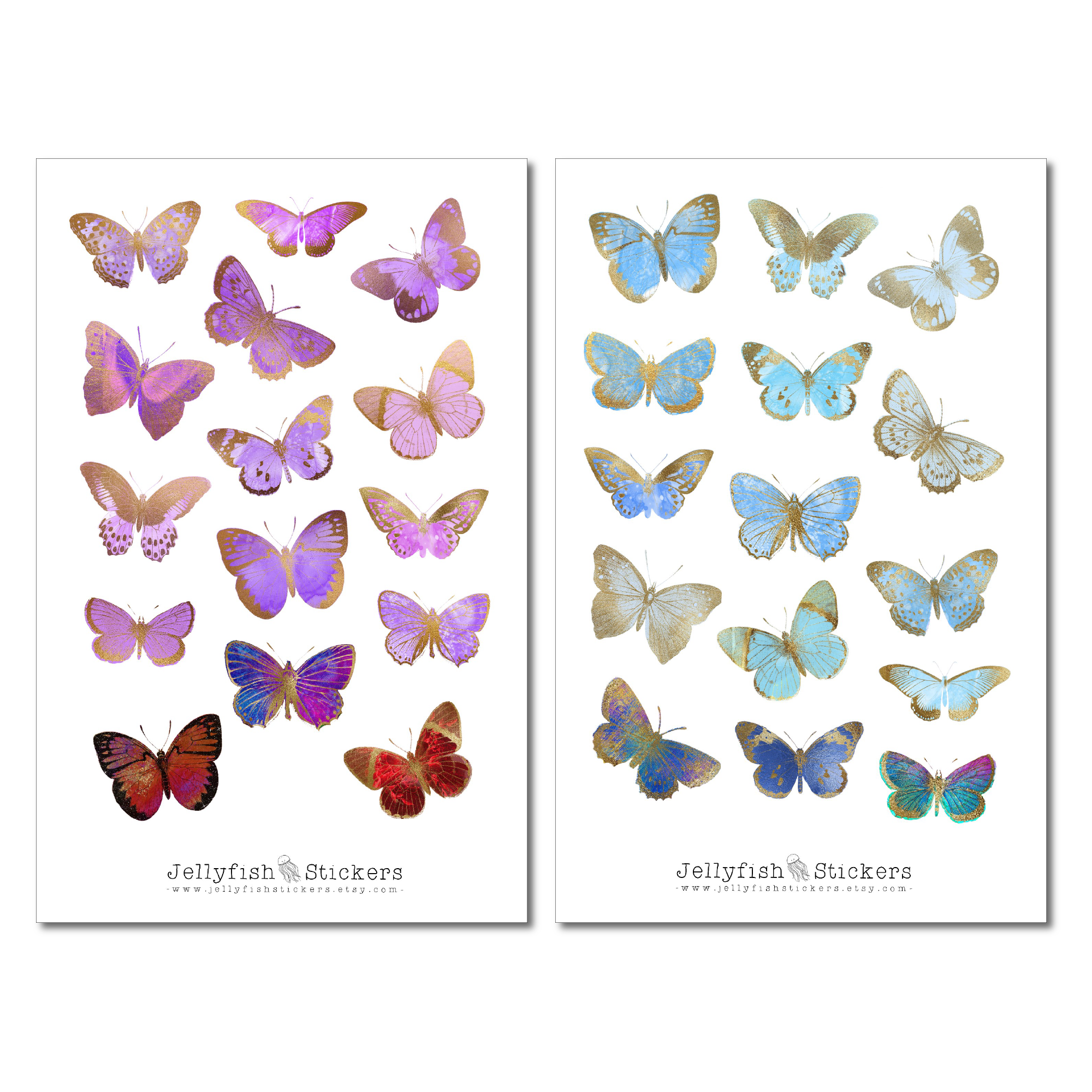 Schmetterlinge bunt Sticker Set