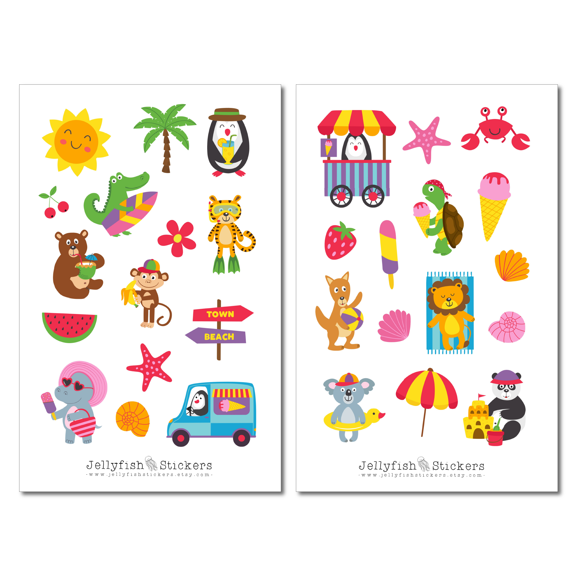 Strand Tiere Sticker Set