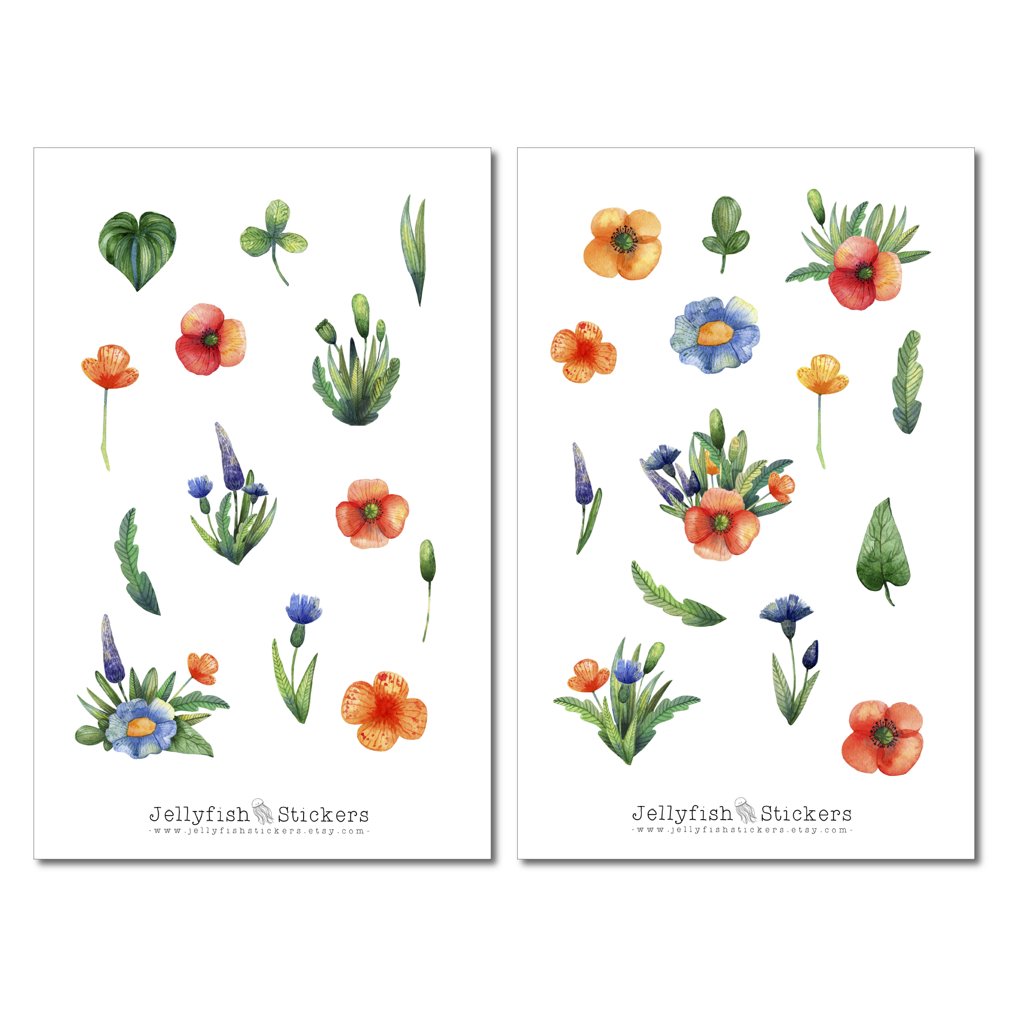 Wildblumen Sticker Set