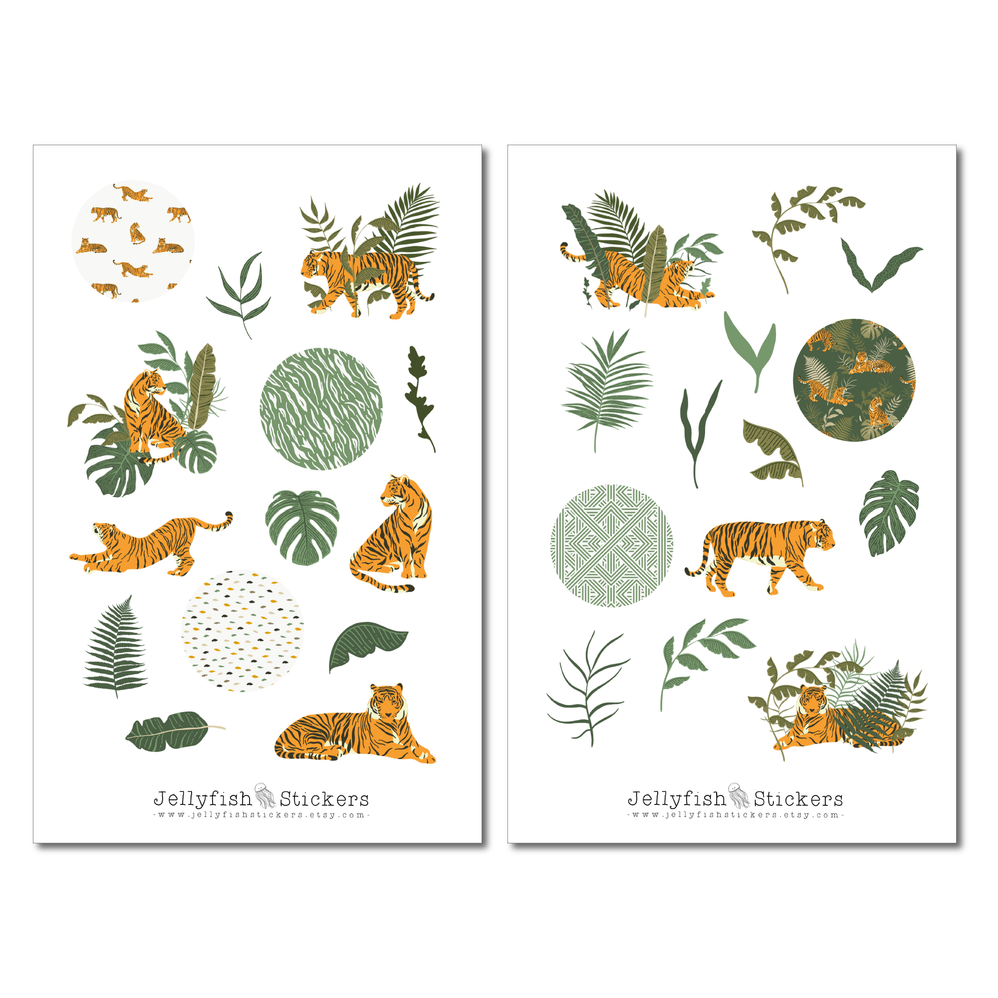 Leopard and Tiger Sticker Set