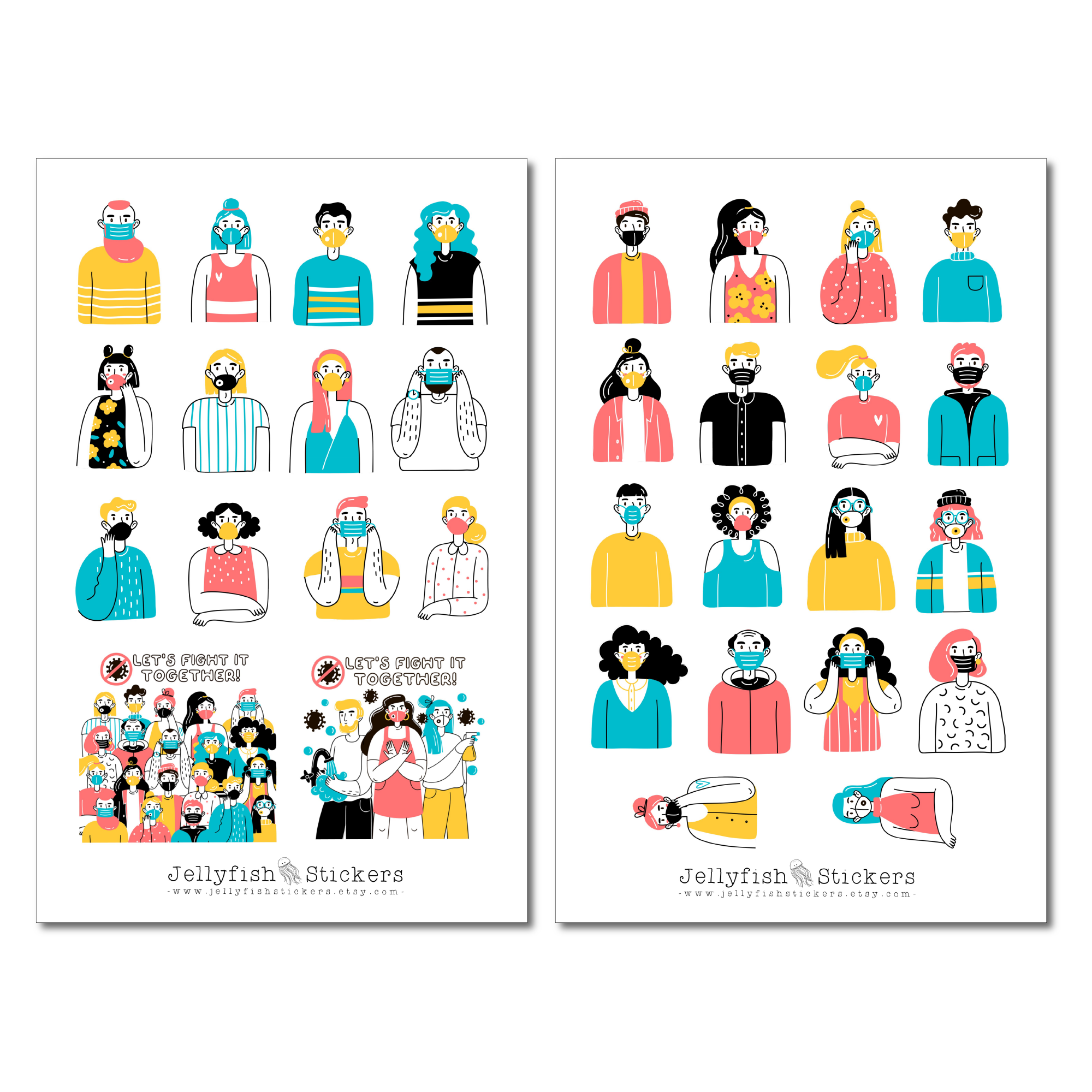 Masken Sticker Set