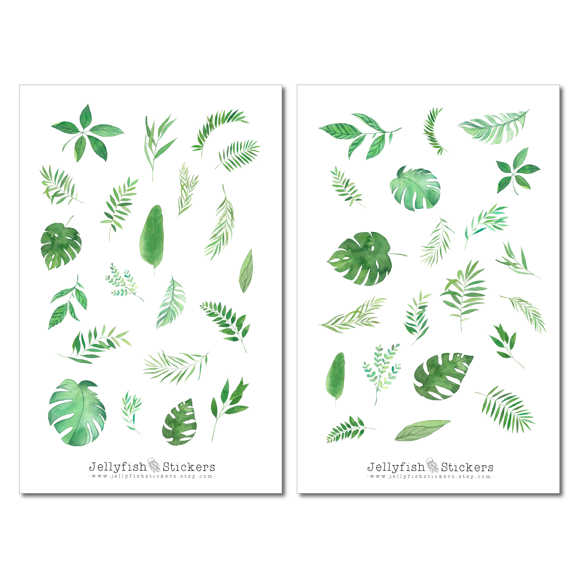 Tropical Flowers and Letters Sticker Set