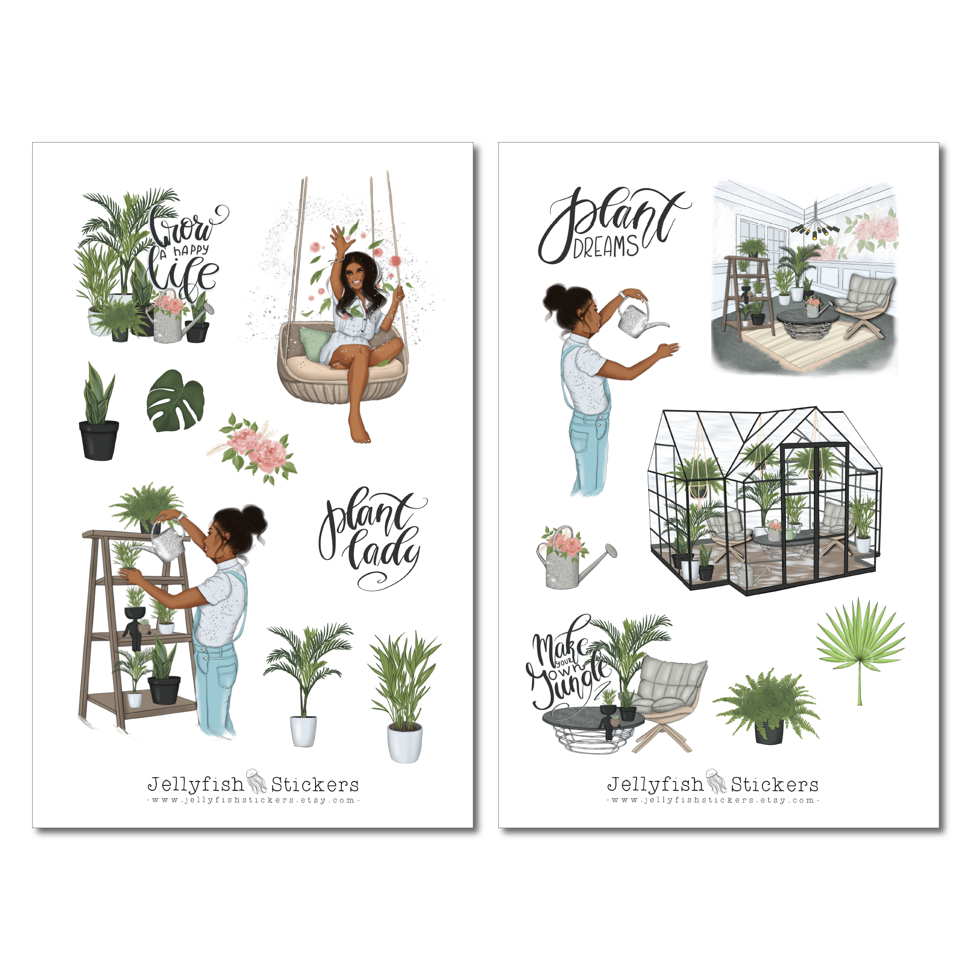 Plant Girl Sticker Set