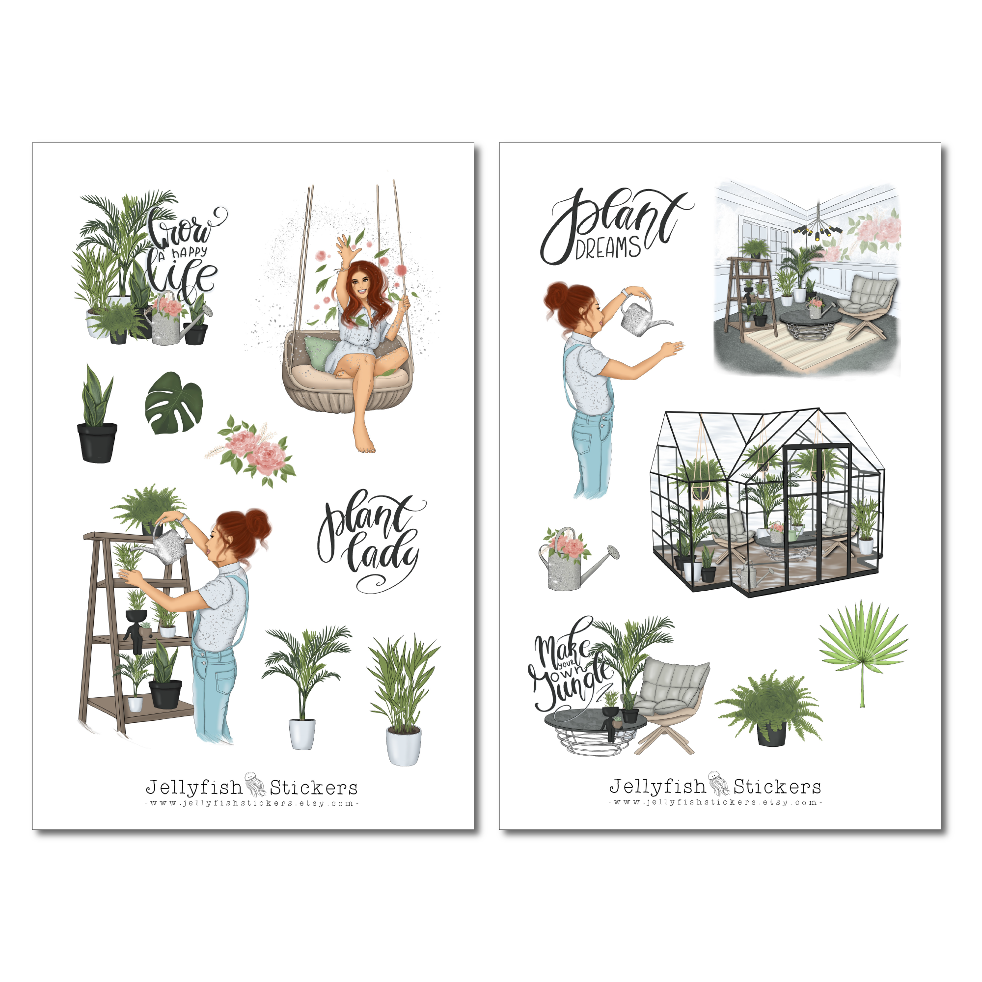 Plant Girl Sticker Set