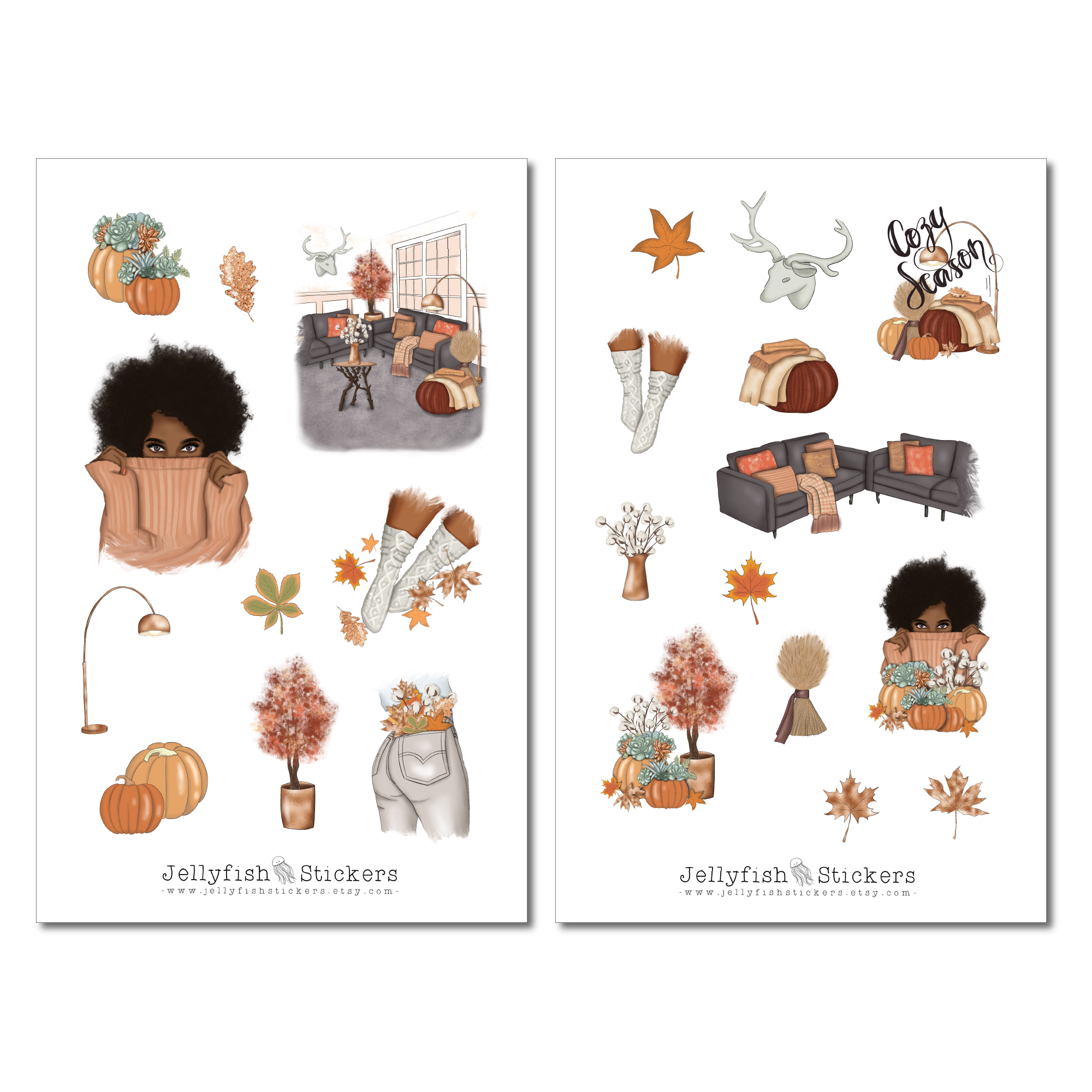 Girls Autumn Sweater Sticker Set