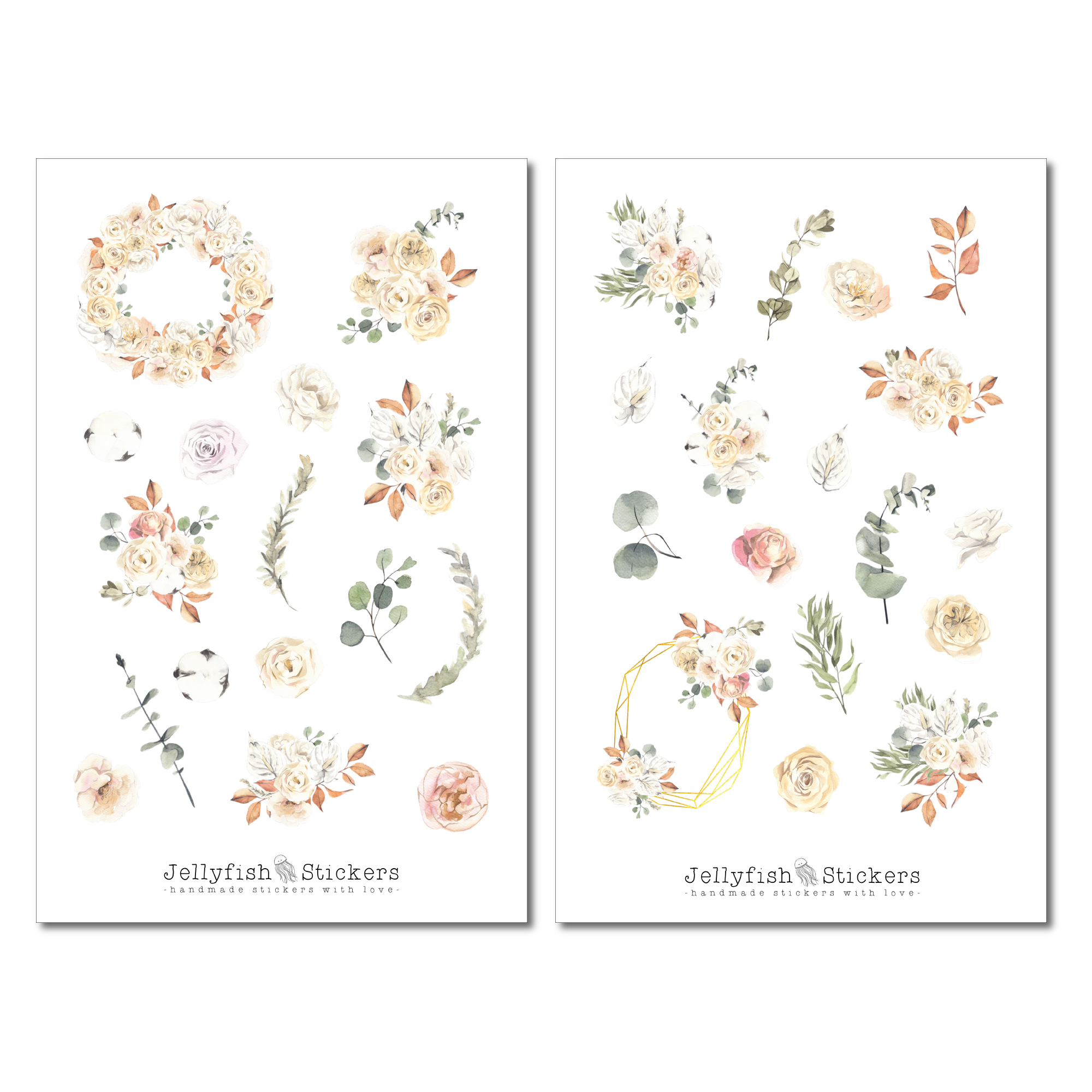 Herbst Blumen Sticker Set