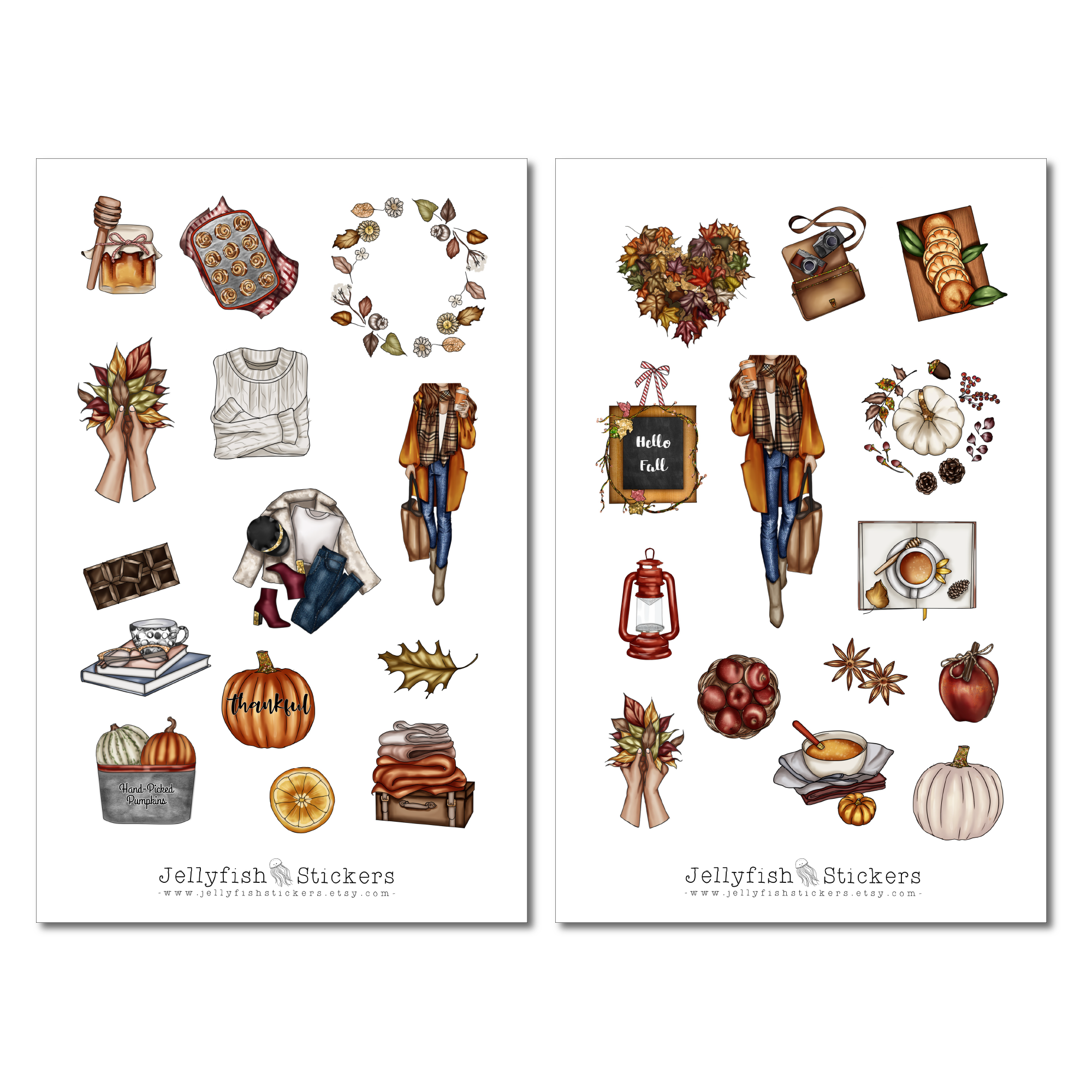 Herbst Mädchen Sticker Set