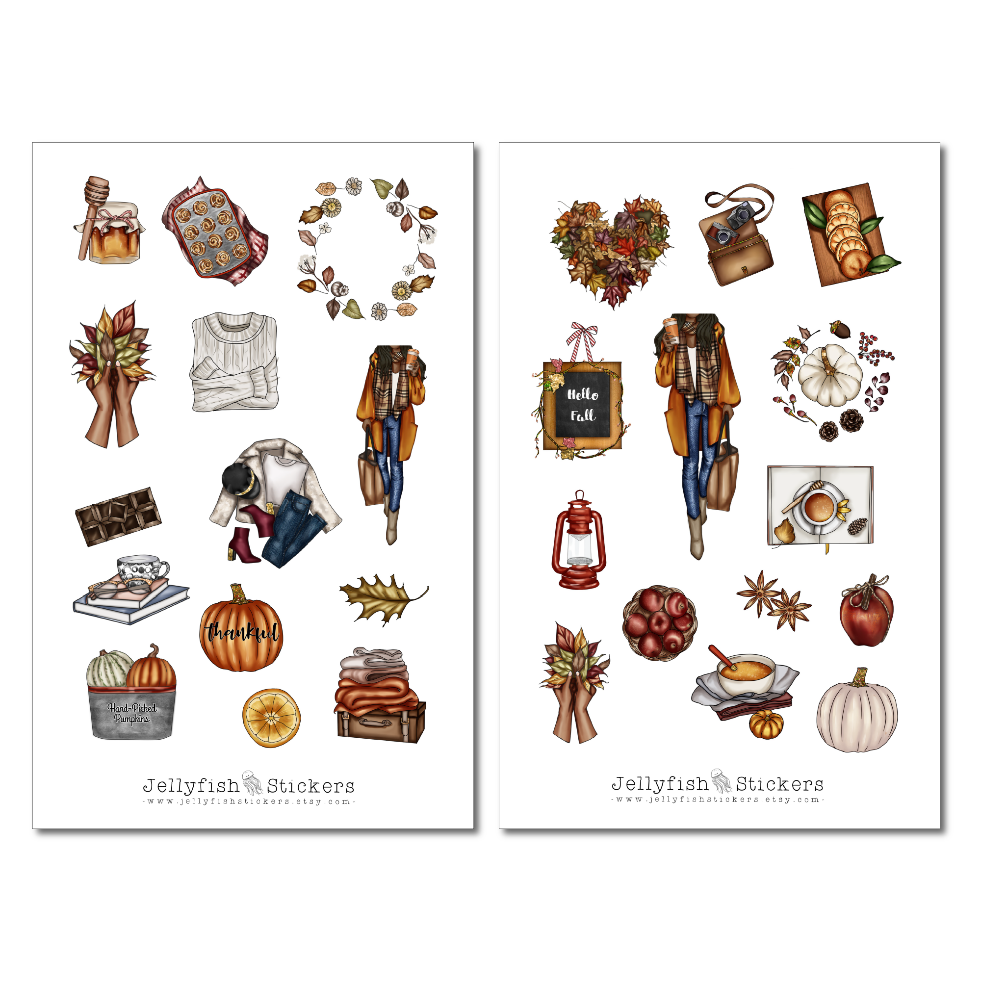 Herbst Mädchen Sticker Set