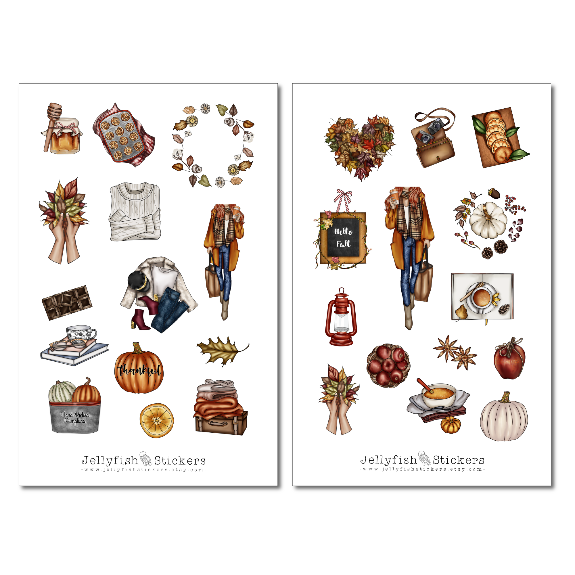 Herbst Mädchen Sticker Set