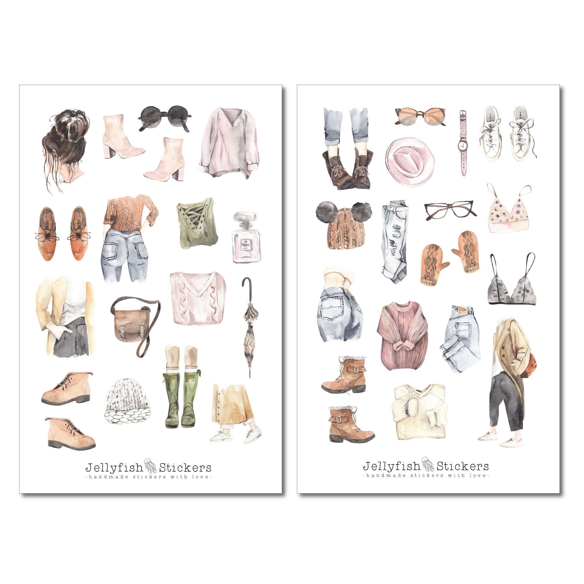 Herbst Mode Sticker Set