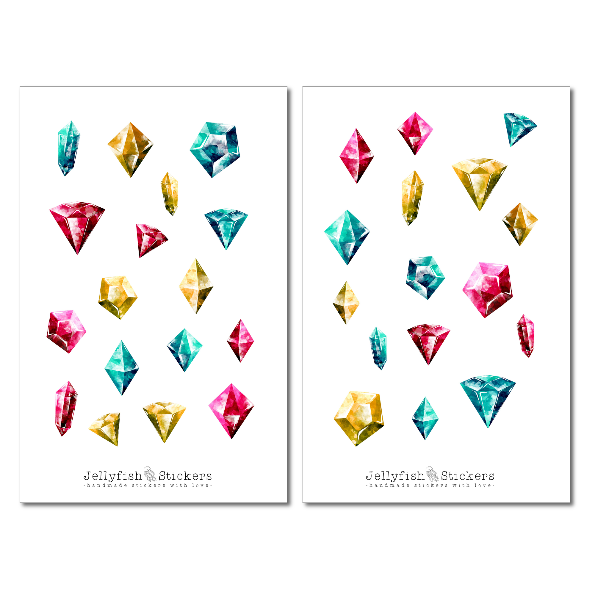 Diamond Watercolor Sticker Set